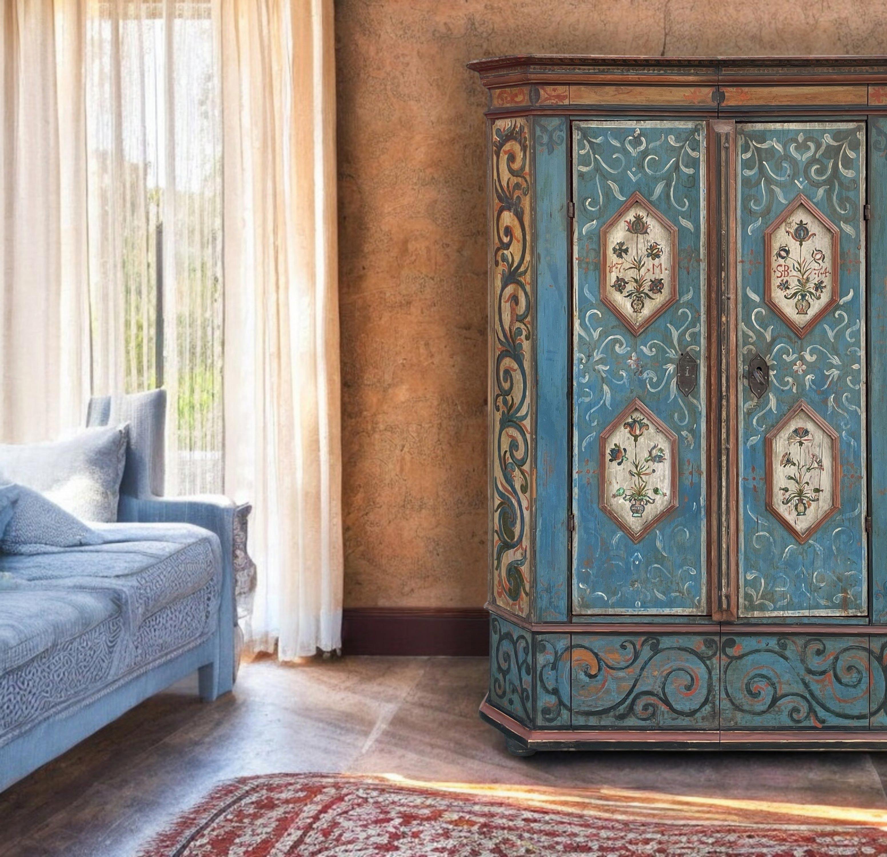 Alpine Blue Painted Cupboard 1774 12