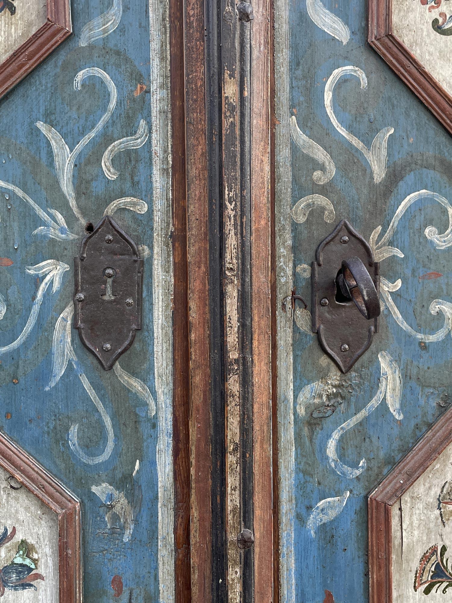 Alpine Blue Painted Cupboard 1774 1