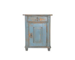 Alpine Blue-Painted Fir Wood Cabinet from Cortina d’Ampezzo, Late 18th Century