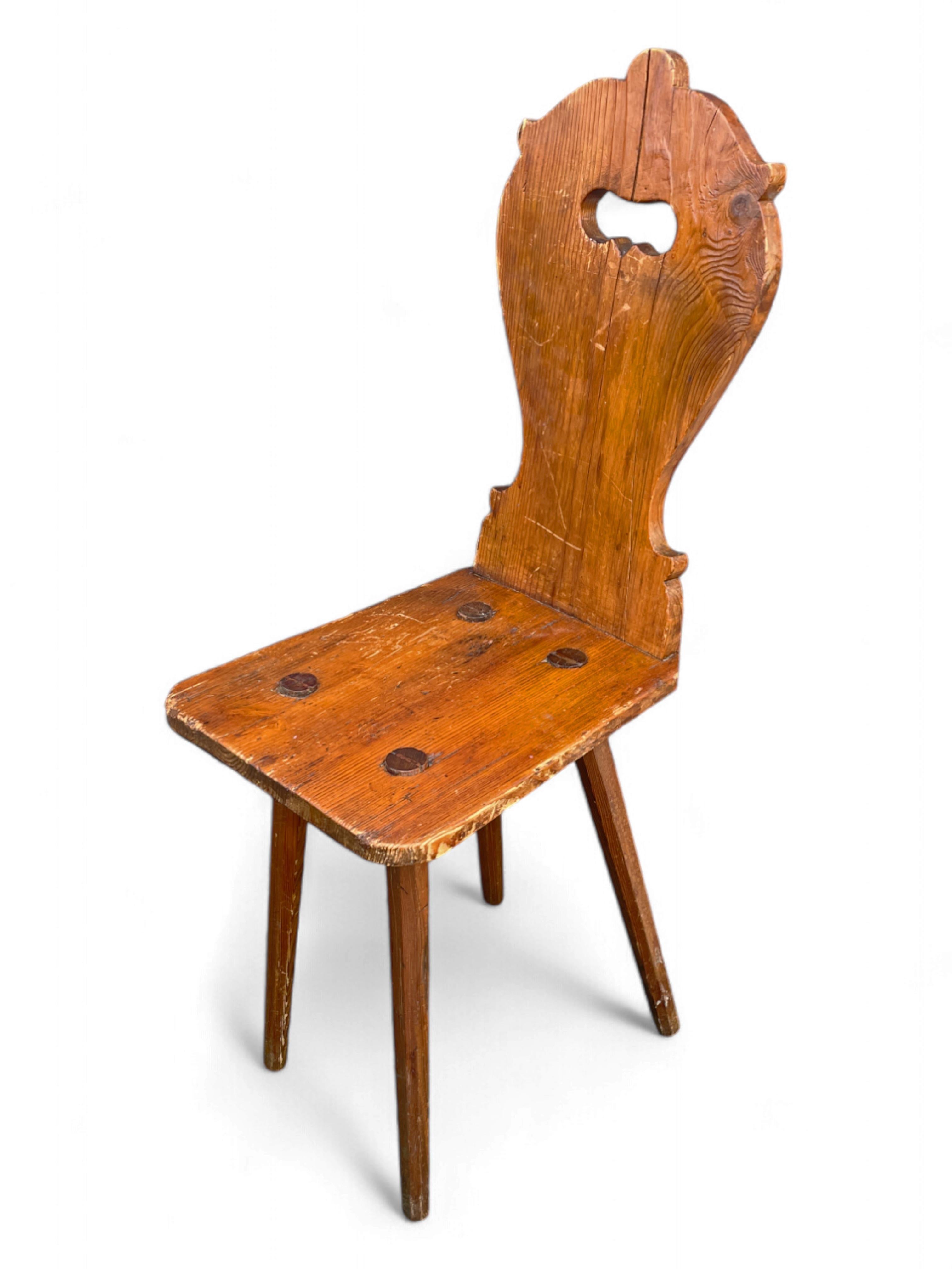 Alpine Stuhl aus Tannenholz (Mid-19th Century) im Angebot