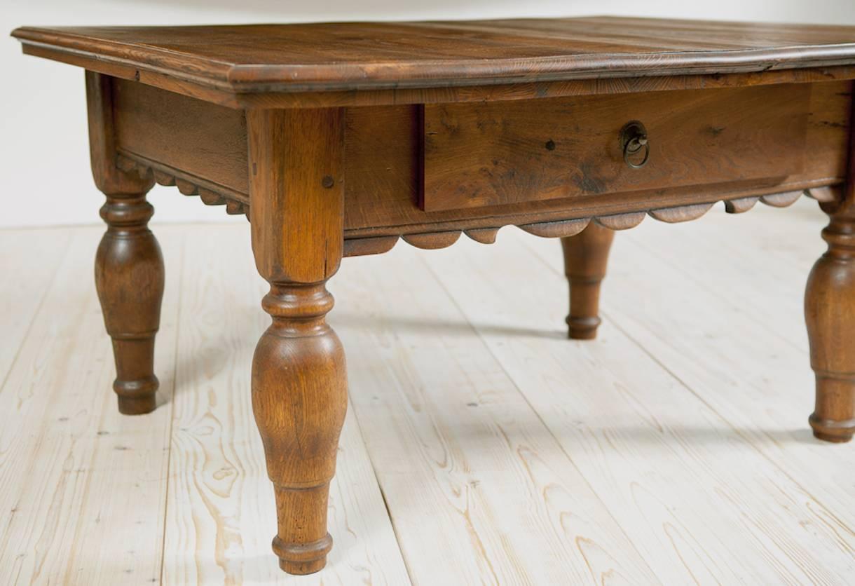 Turned Alpine Coffee Table in Oak from Austria, circa 1890