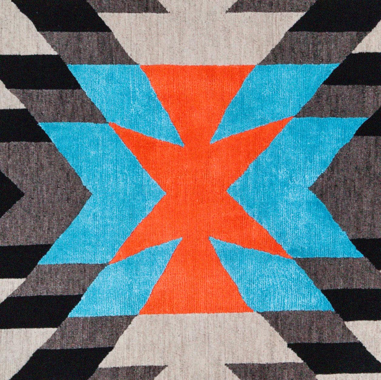 Nepalese ALPINE DANCEFLOOR by JEFF AIRD ~ Hand Knotted Floor Fashion by Irish Designer For Sale