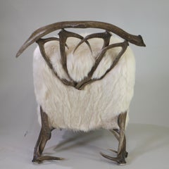Alpine Elk Antler White Wool Chair by The Peak Antler