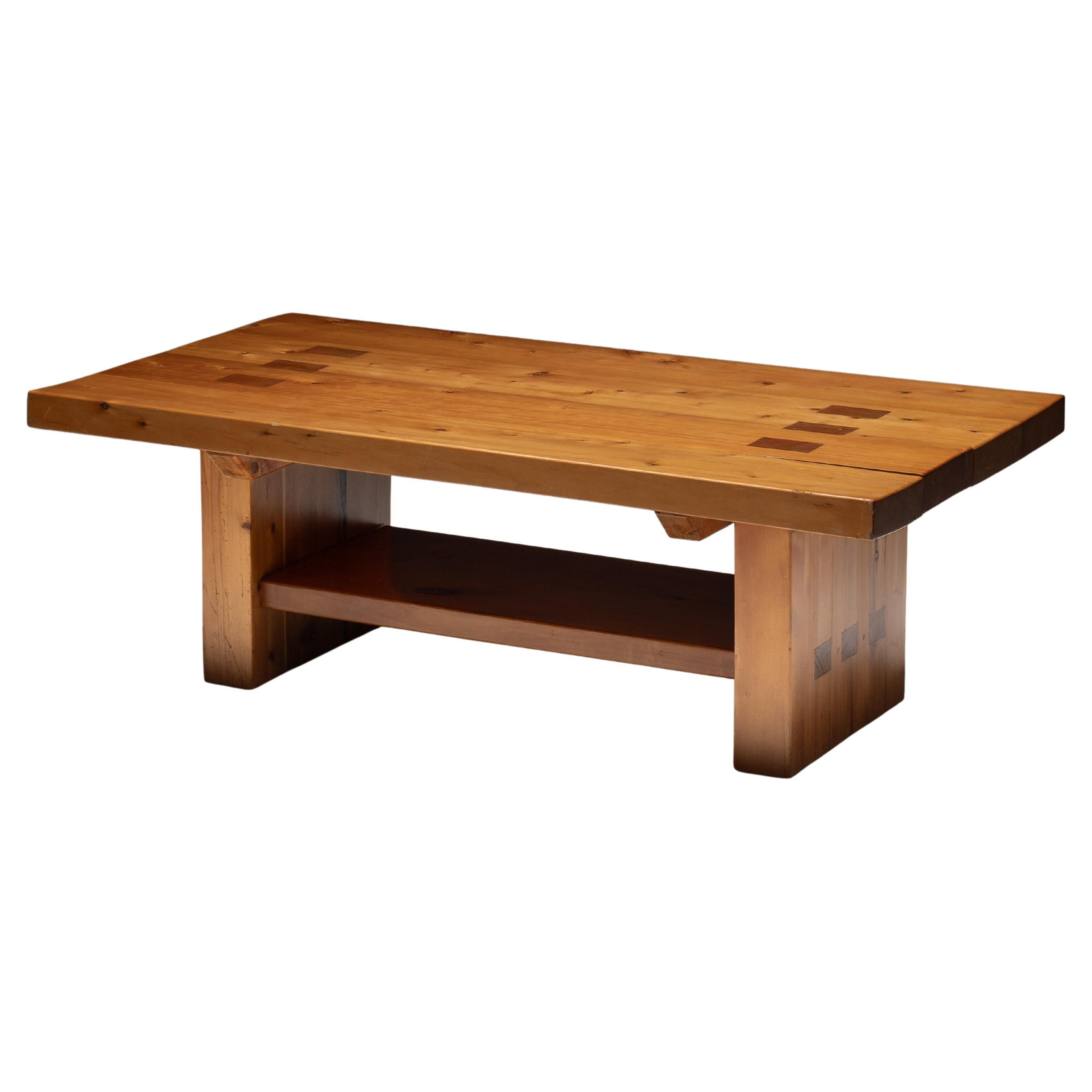 Alpine Elmwood Dining Table in the Style of Pierre Chapo, France, 1960s For Sale