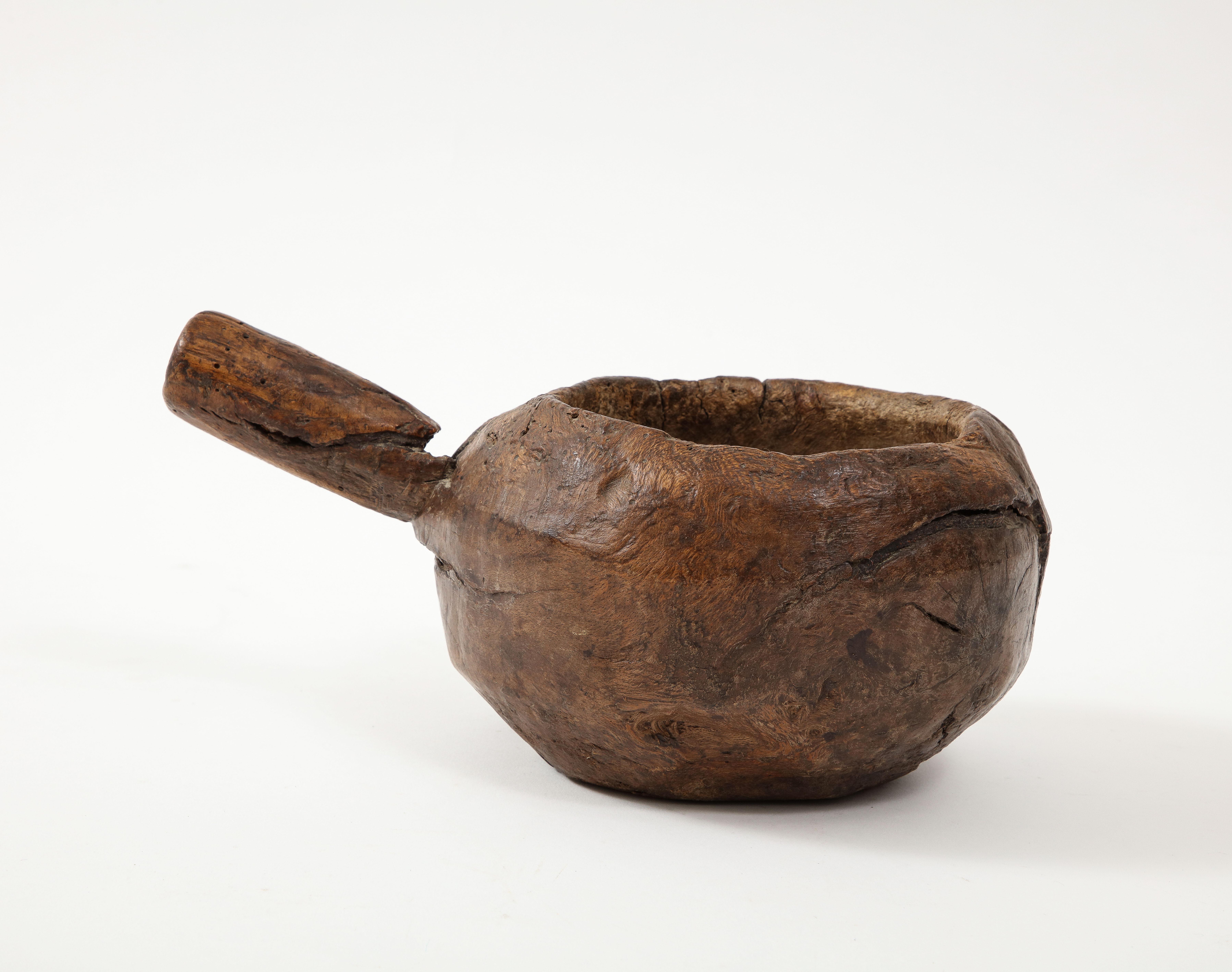 Alpine Folk Art Waxed Milk Bowl, France, c. 1850 In Good Condition In Brooklyn, NY