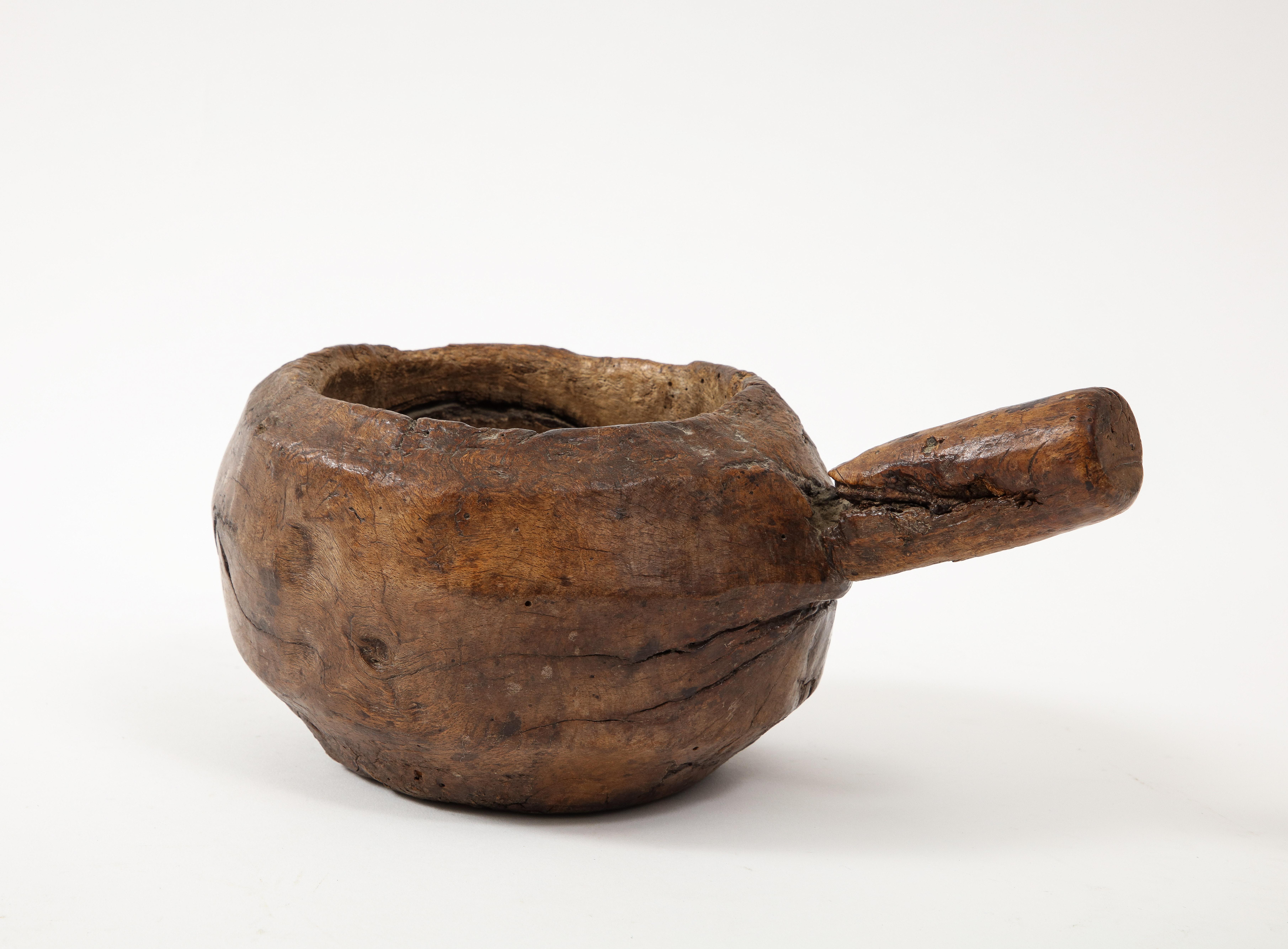 Alpine Folk Art Waxed Milk Bowl, France, c. 1850 1