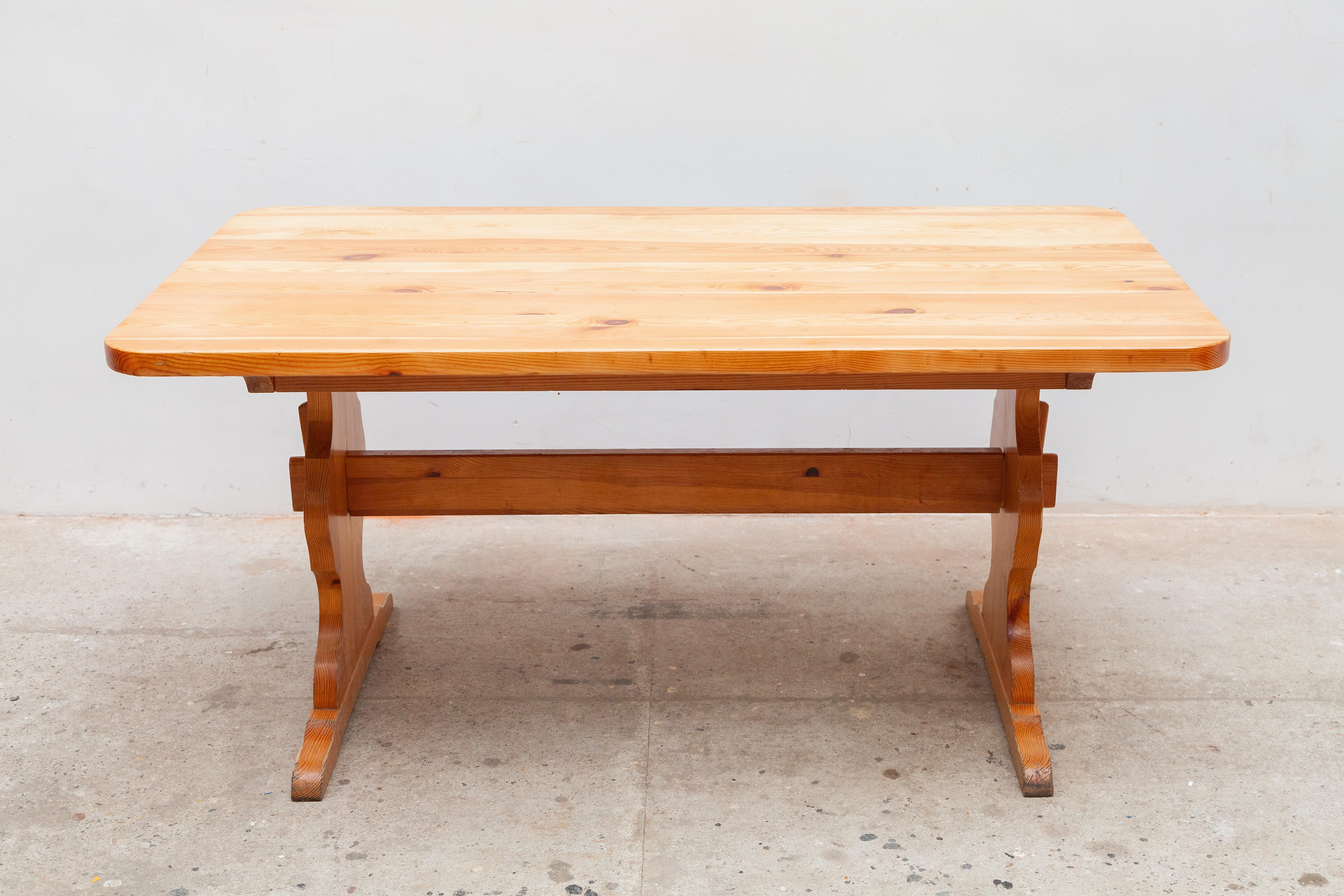 Belgian Alpine-Inspired Brutalist Dining Table in Style of Charlotte Perriand, 1960s For Sale