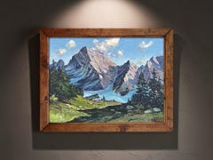 Paesaggio Alpino – Dipinto Antico di Anton Dembinski, Metà del '900