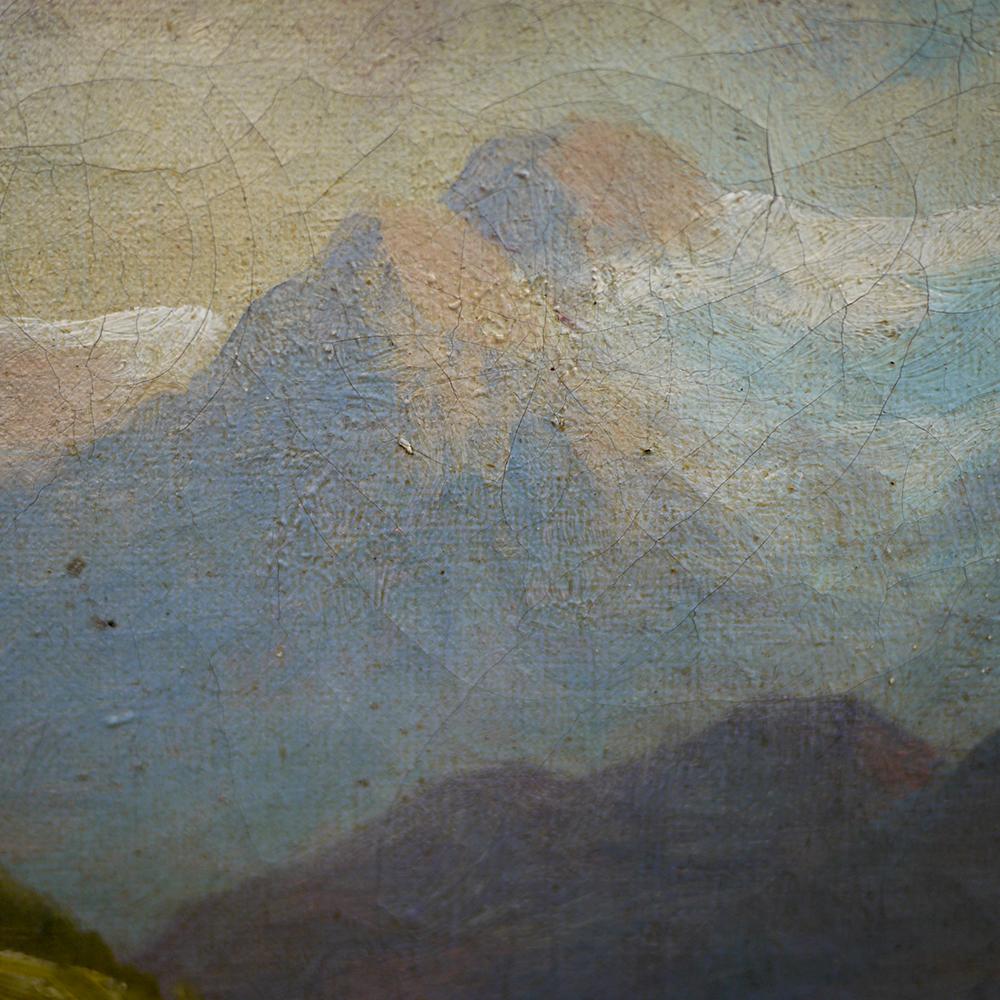 Alpine Landscape, B. Gresse, 19th Century In Good Condition For Sale In Albignasego, IT