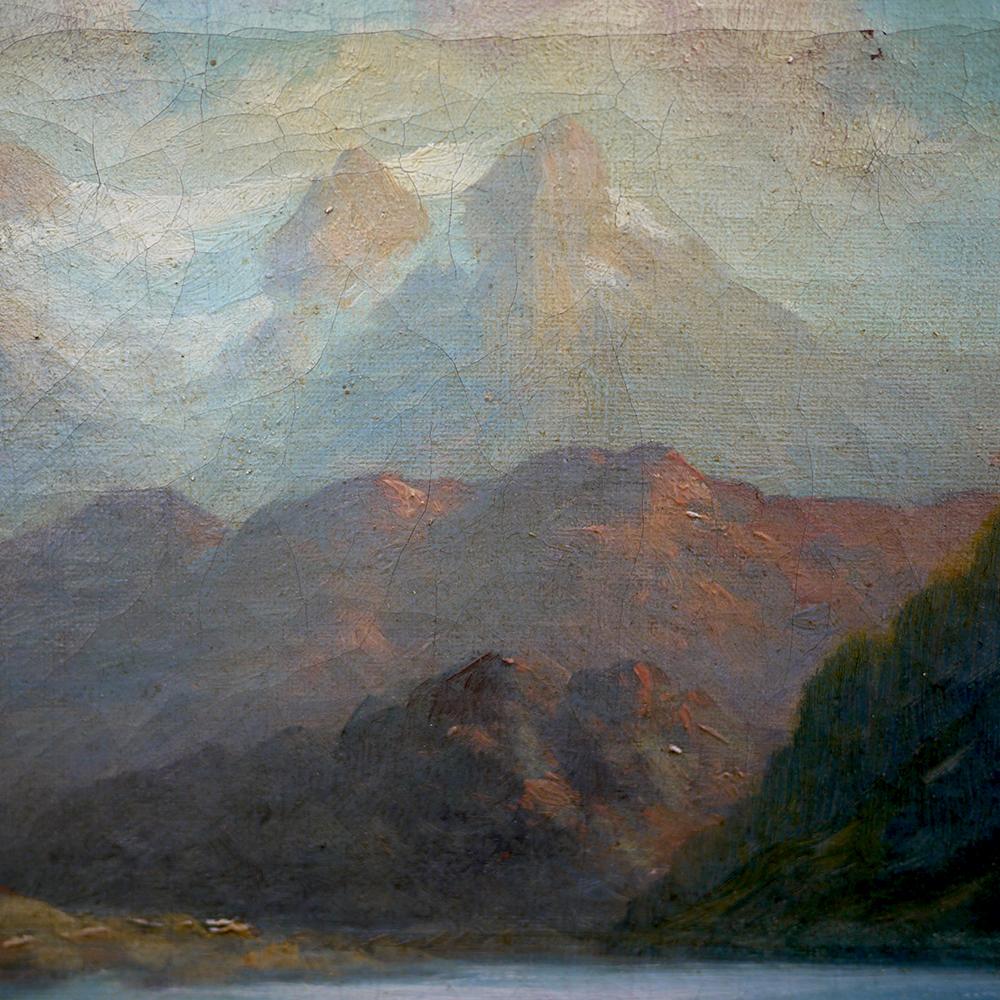 Paint Alpine Landscape, B. Gresse, 19th Century For Sale