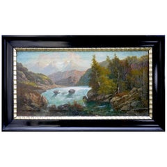 Paysage alpin, B. Gresse, 19ème siècle