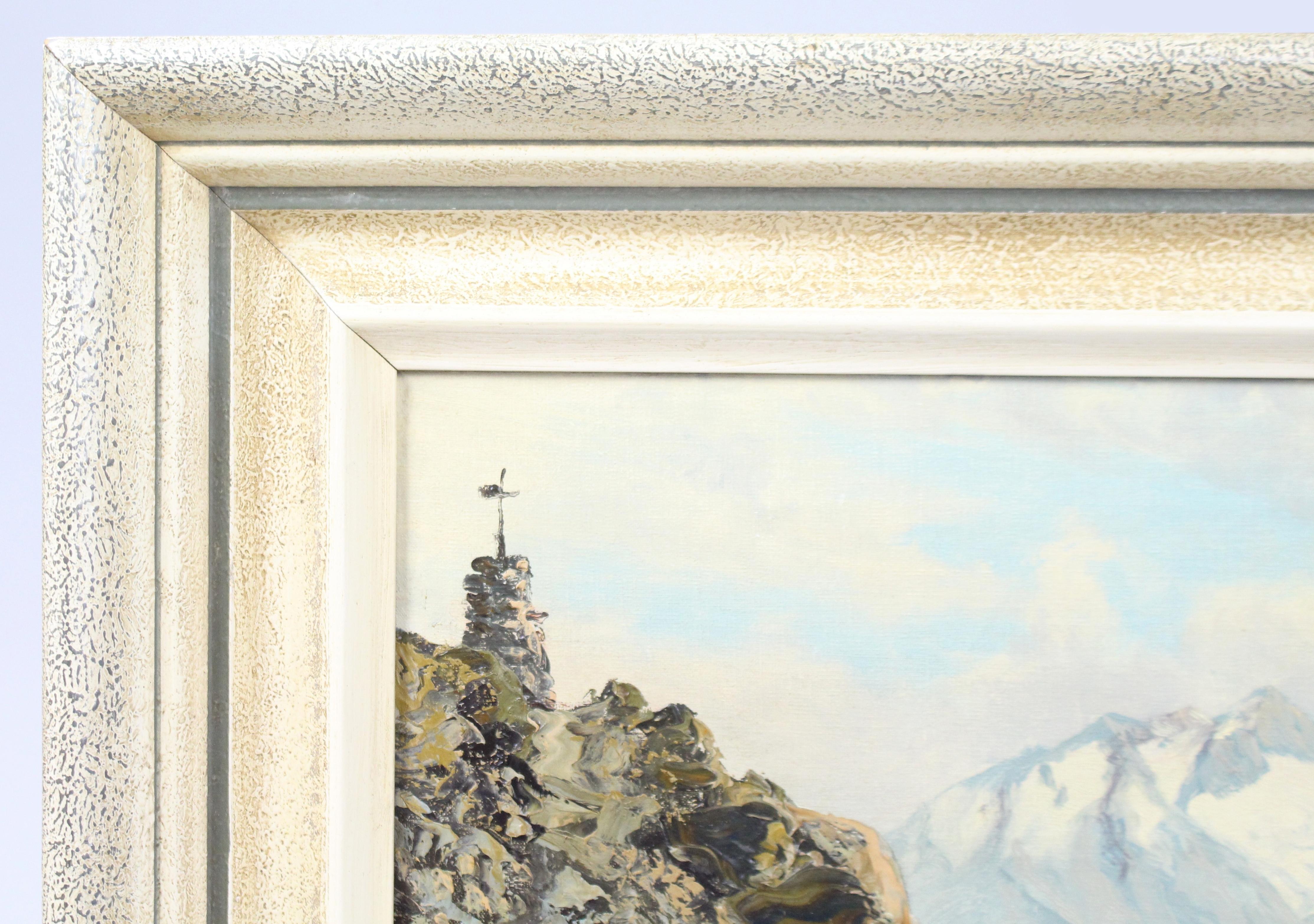 Alpine Landscape by Emil Frei 'Swiss, 1882–1955' Oil on Canvas For Sale 2