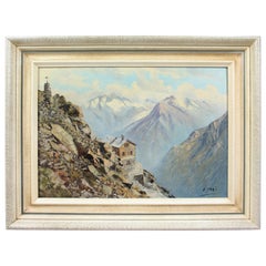Alpine Landscape by Emil Frei 'Swiss, 1882–1955' Oil on Canvas