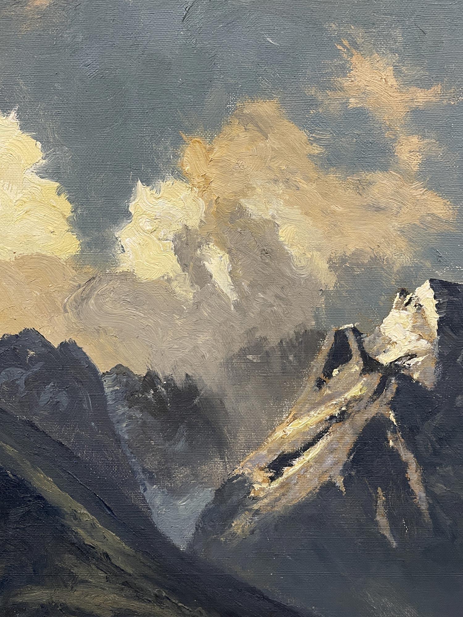 Paesaggio alpino olio su tela in vendita 2