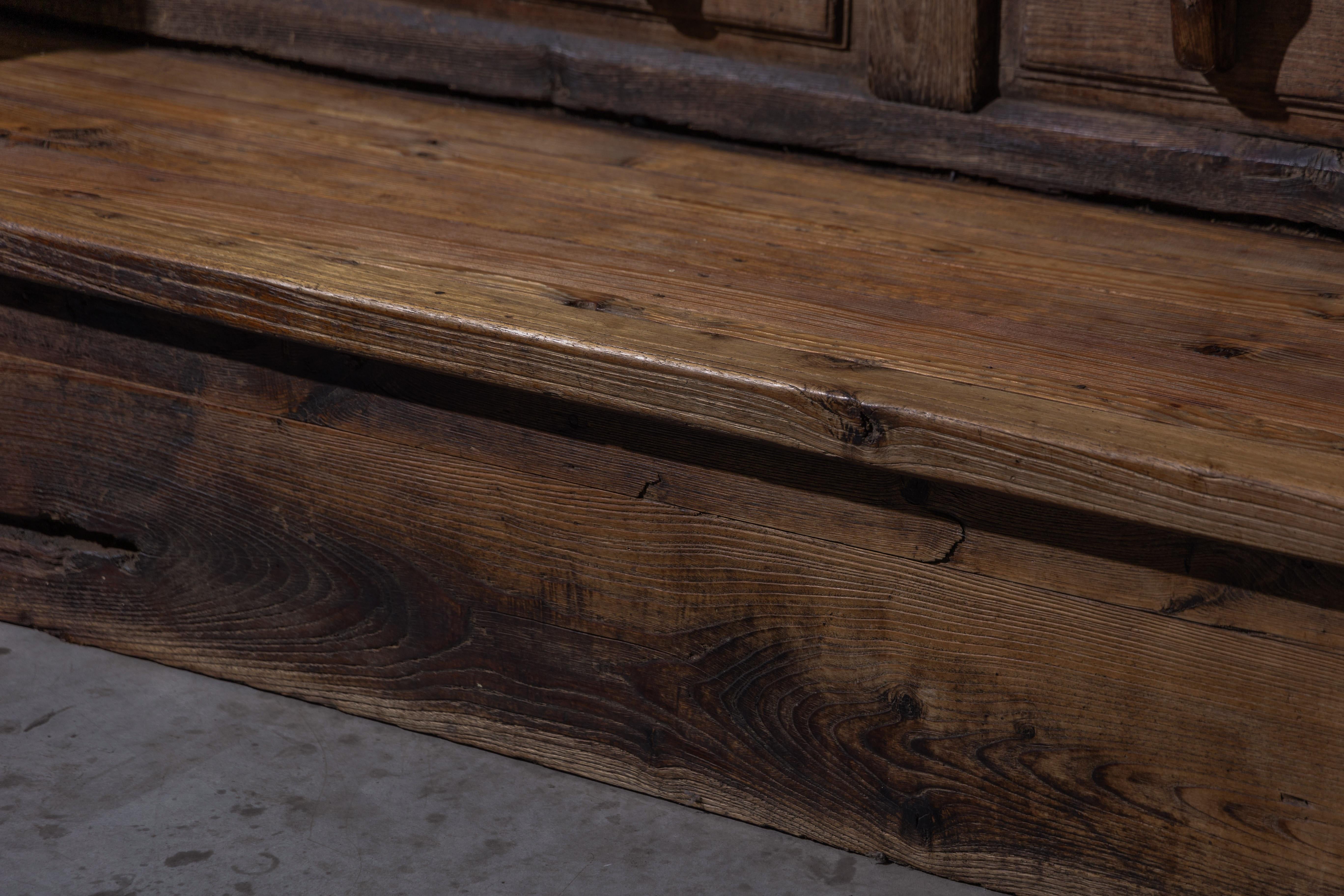 Banc monastère alpine avec table pliante, France, 19ème siècle en vente 3