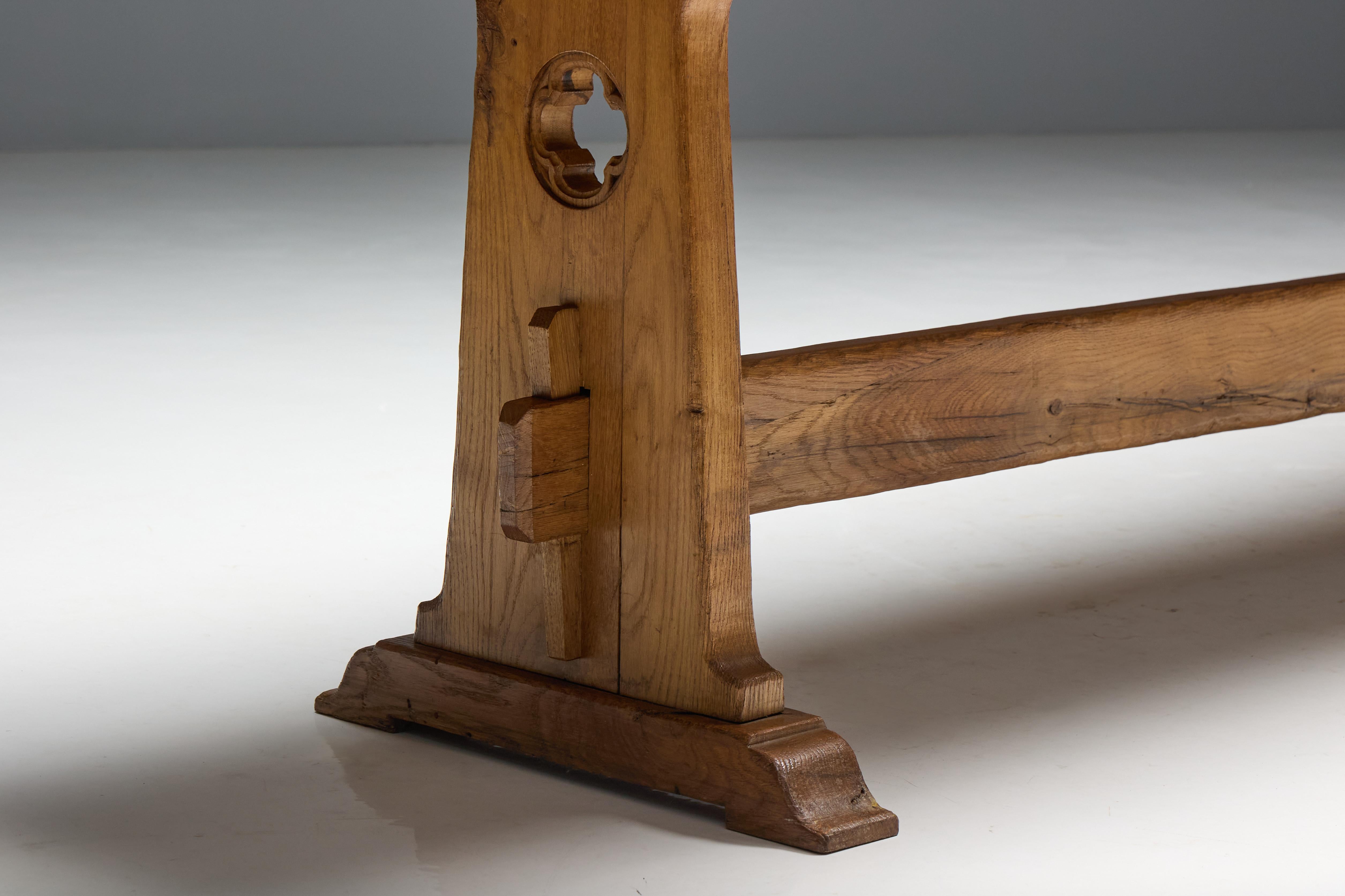 Mesa de comedor rústica alpina, Francia, mediados del siglo XX en venta 4