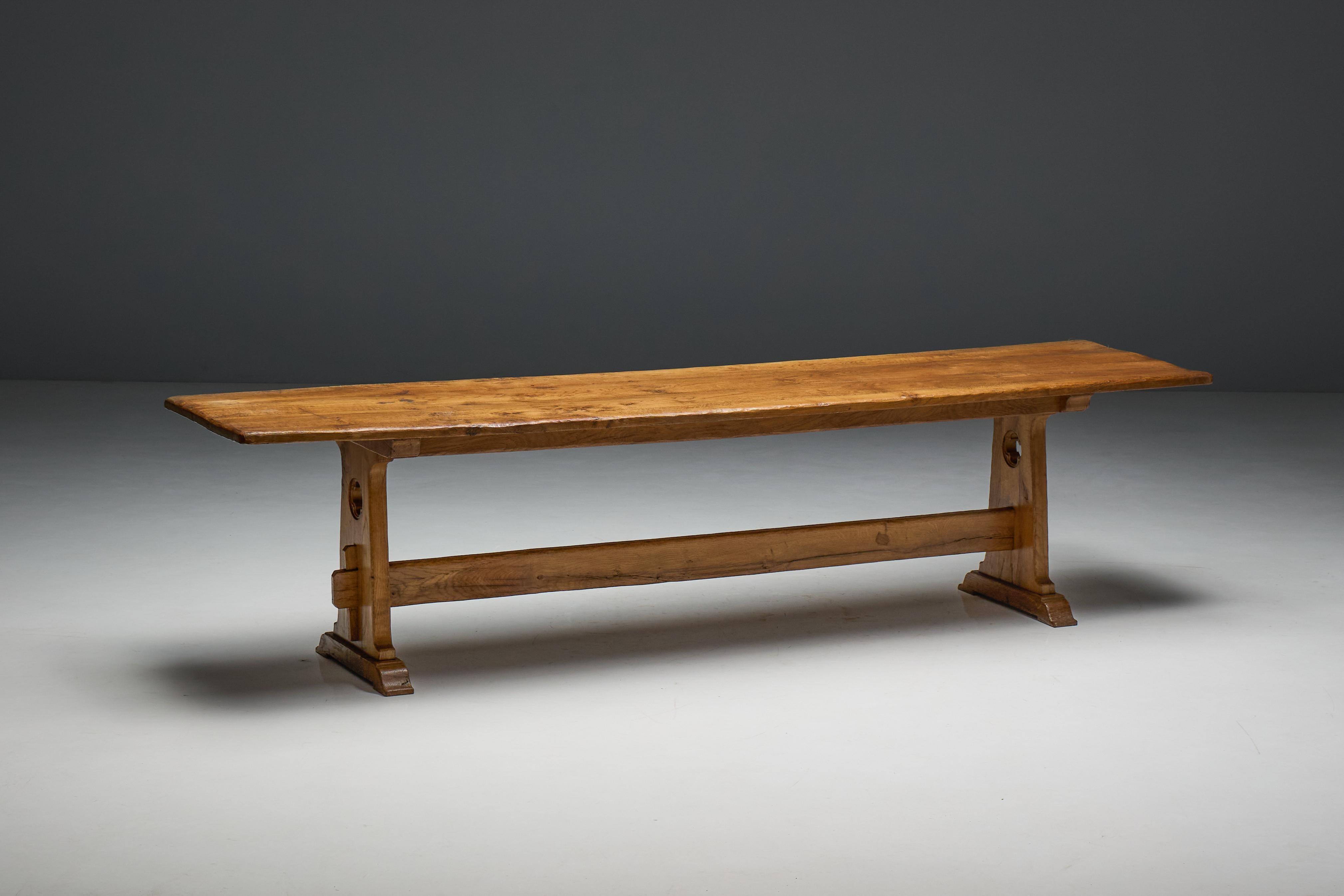 Mesa de comedor rústica alpina, Francia, mediados del siglo XX en venta 3