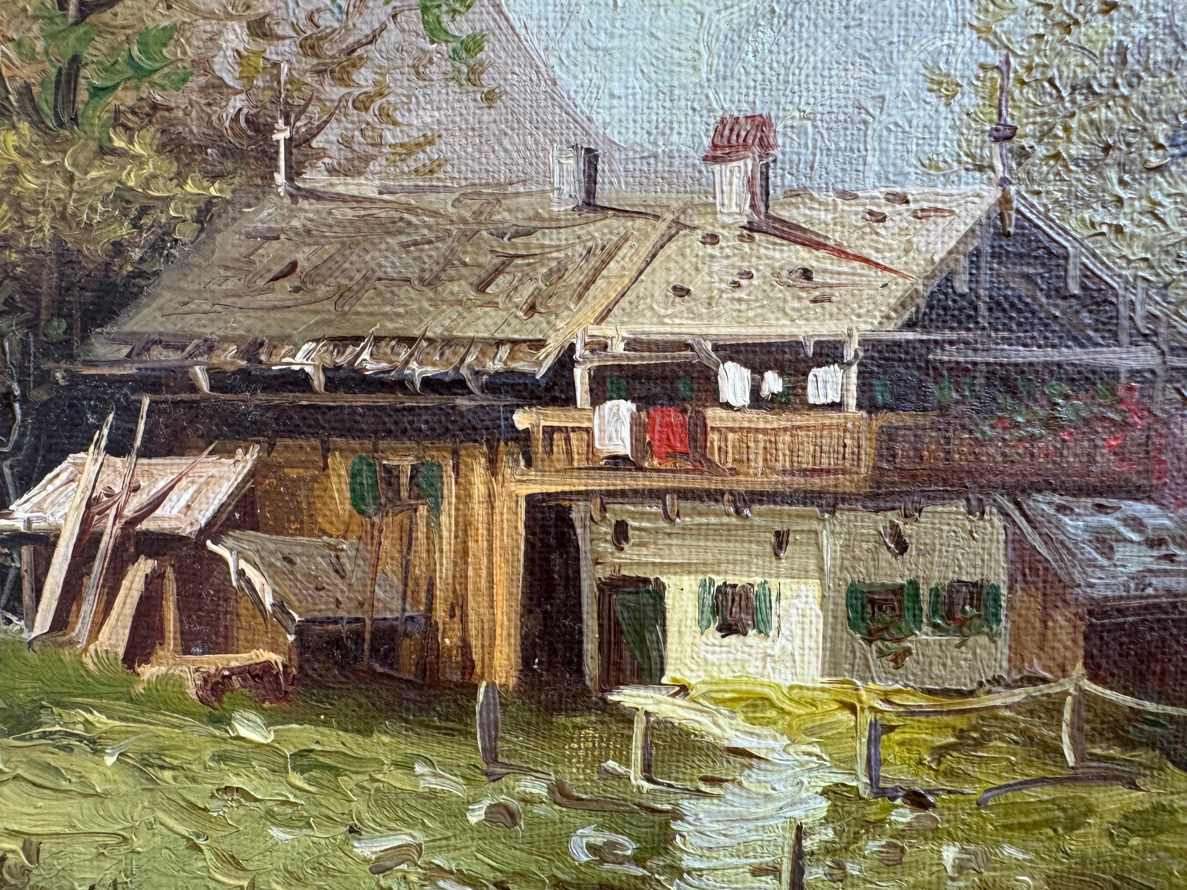 Alpine Schule - Vintage Bayerisches Landschaftsgemälde von Watzmann, signiert T. Kell (Braun), Landscape Painting, von Alpine School Swiss and Tyrolean 20th Century