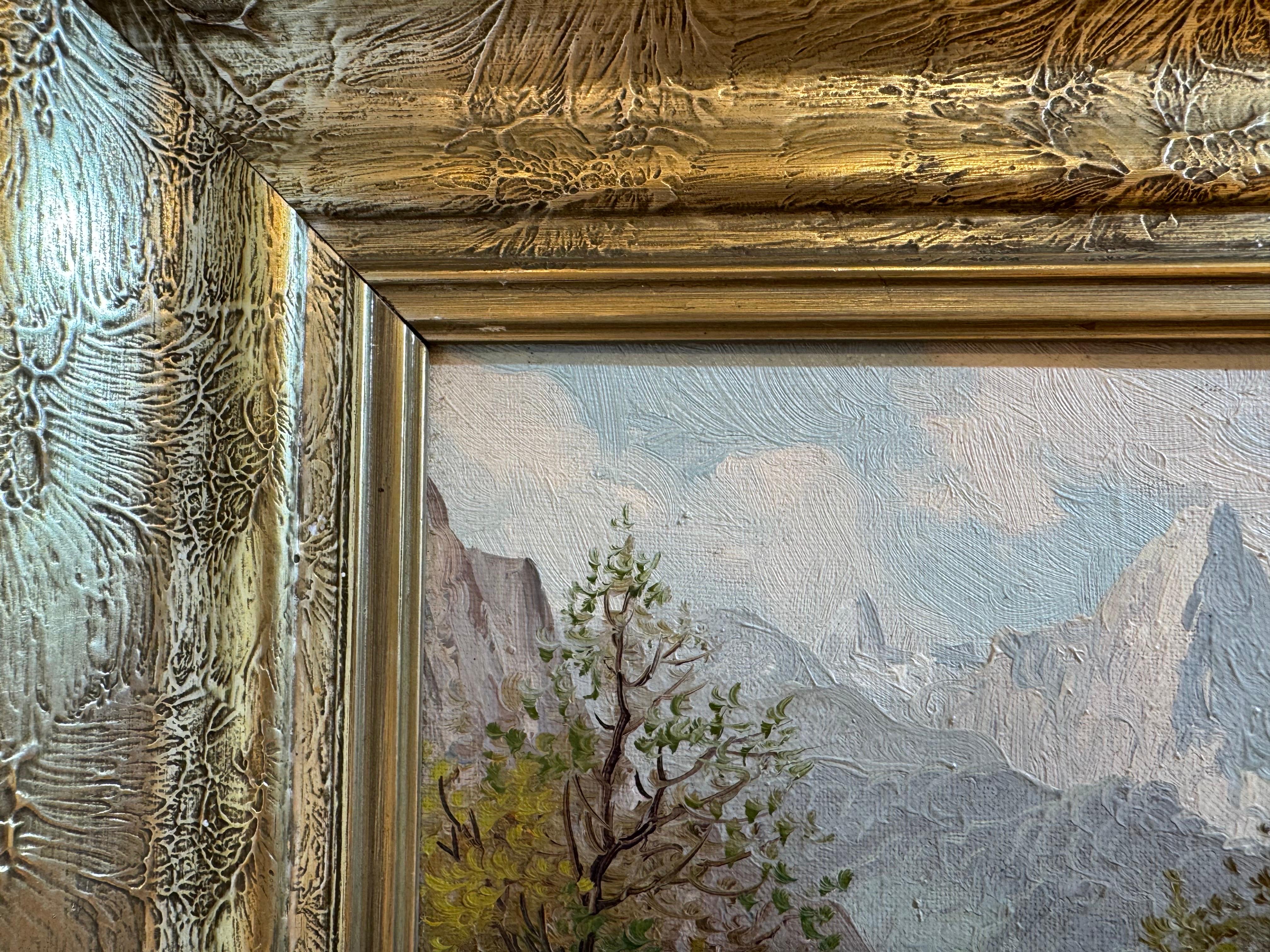 Alpine Schule - Vintage Bayerisches Landschaftsgemälde von Watzmann, signiert T. Kell im Angebot 2