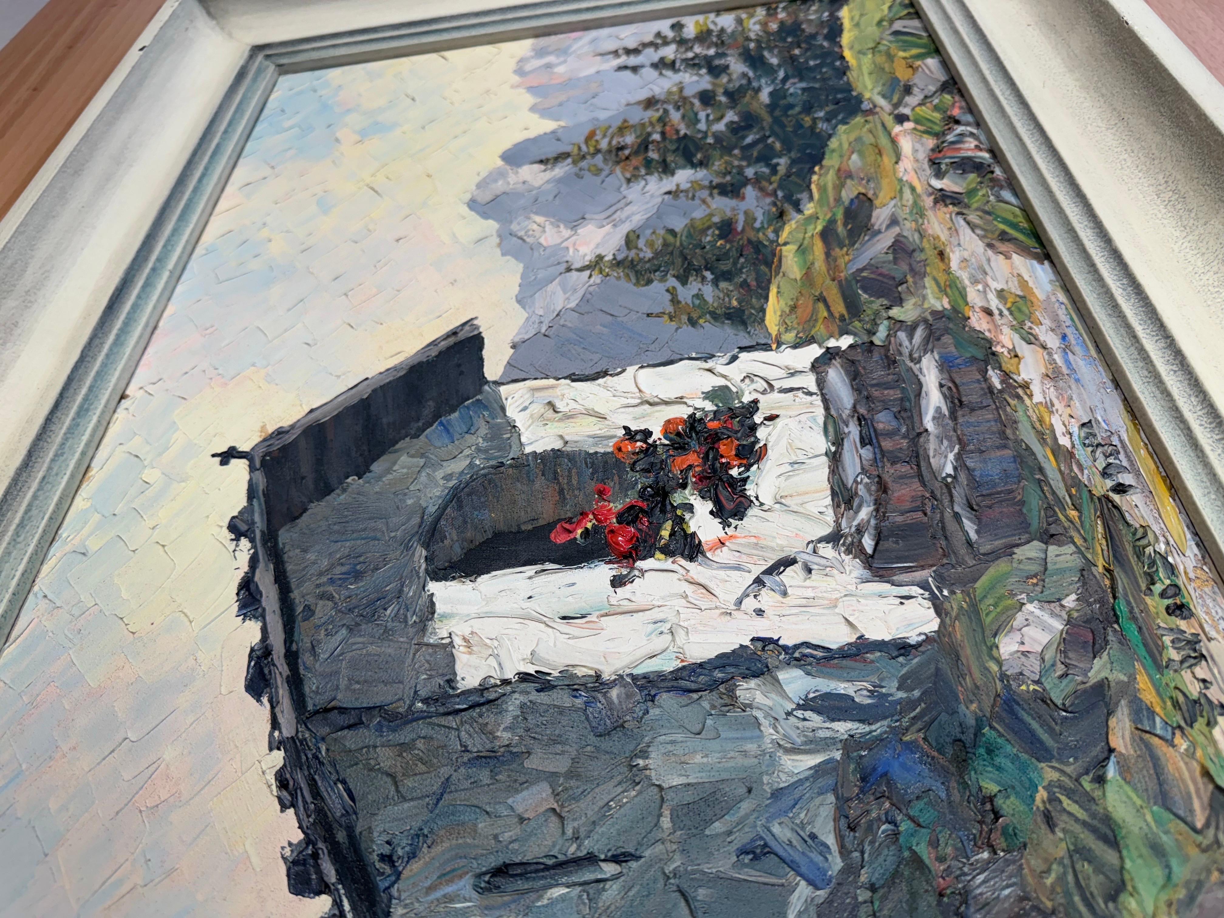 Chapel in the Alps – Original Oil Painting, Alpine School, 1937. Signed F. Weitz For Sale 17