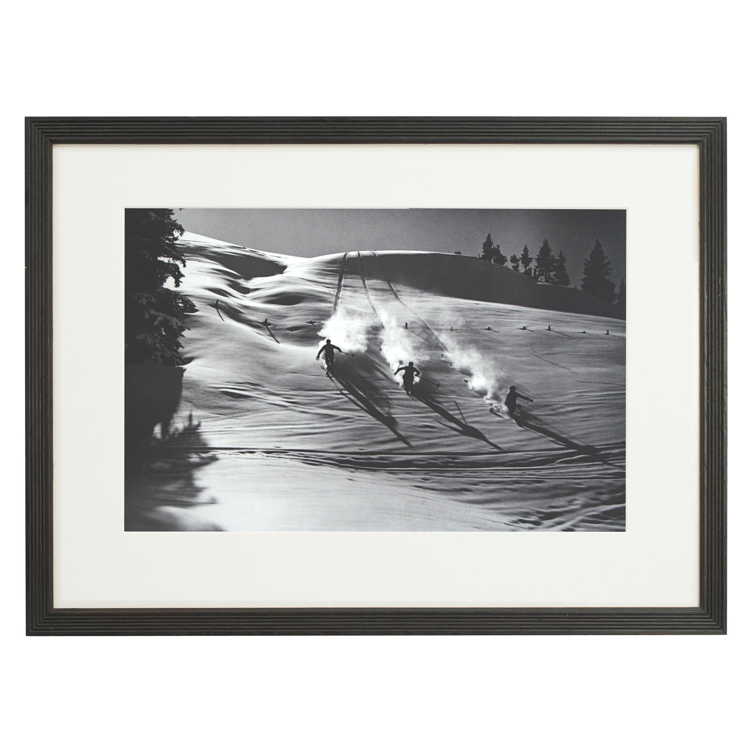 Alpine Ski Photograph, 'Descent in Powder' Taken from Original 1930s Photograph 1