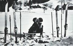 Fotografia di sci alpino 'LIEBE IM SCHNEE' tratta da un originale del 1930