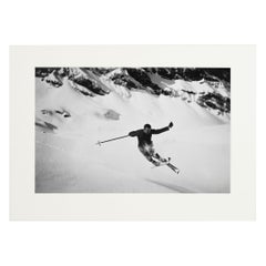 Alpine Ski Photograph, 'Quersprung' Taken from Original 1930s Photograph