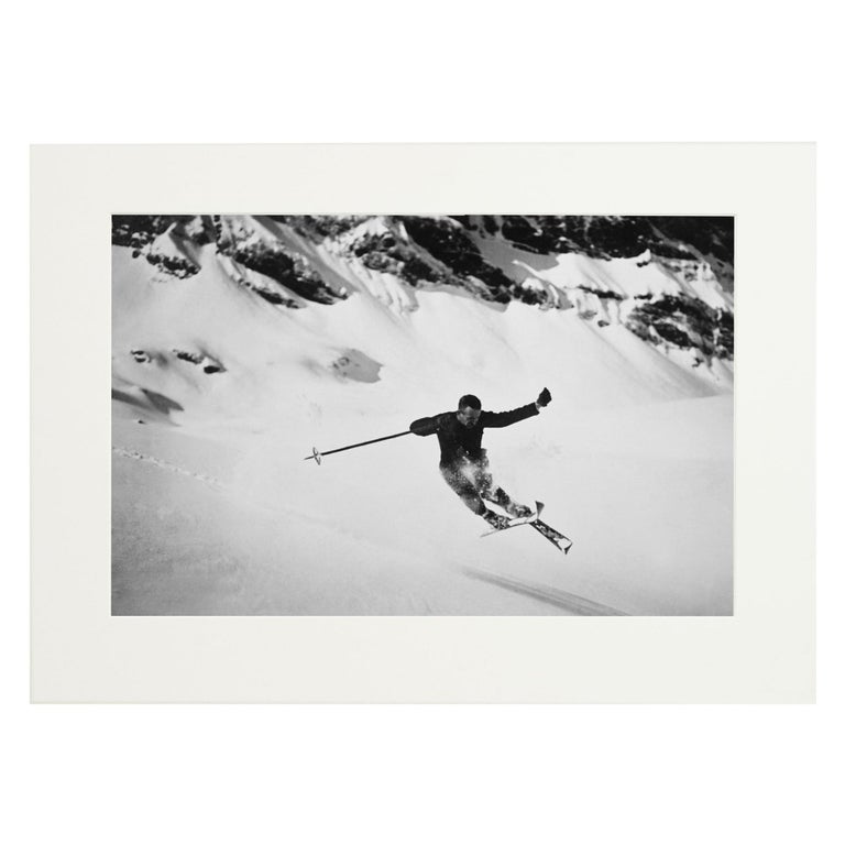 Alpine Ski Photograph, 'Quersprung' Taken from Original 1930s Photograph For Sale