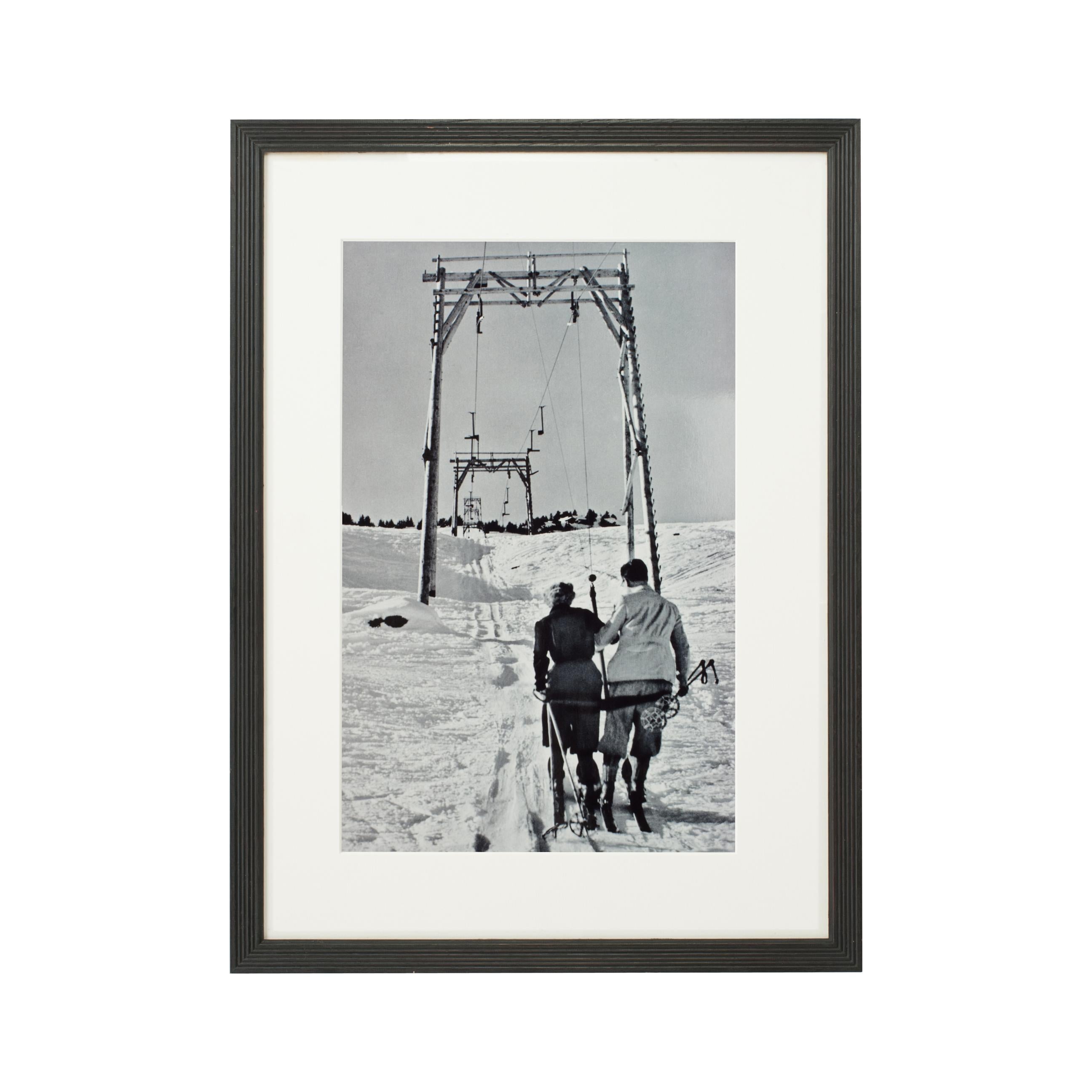 Alpine Ski Photograph, 'THE LIFT' Taken from 1930s Original 1
