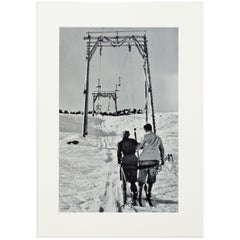 Vintage Alpine Ski Photograph, 'THE LIFT' Taken from 1930s Original