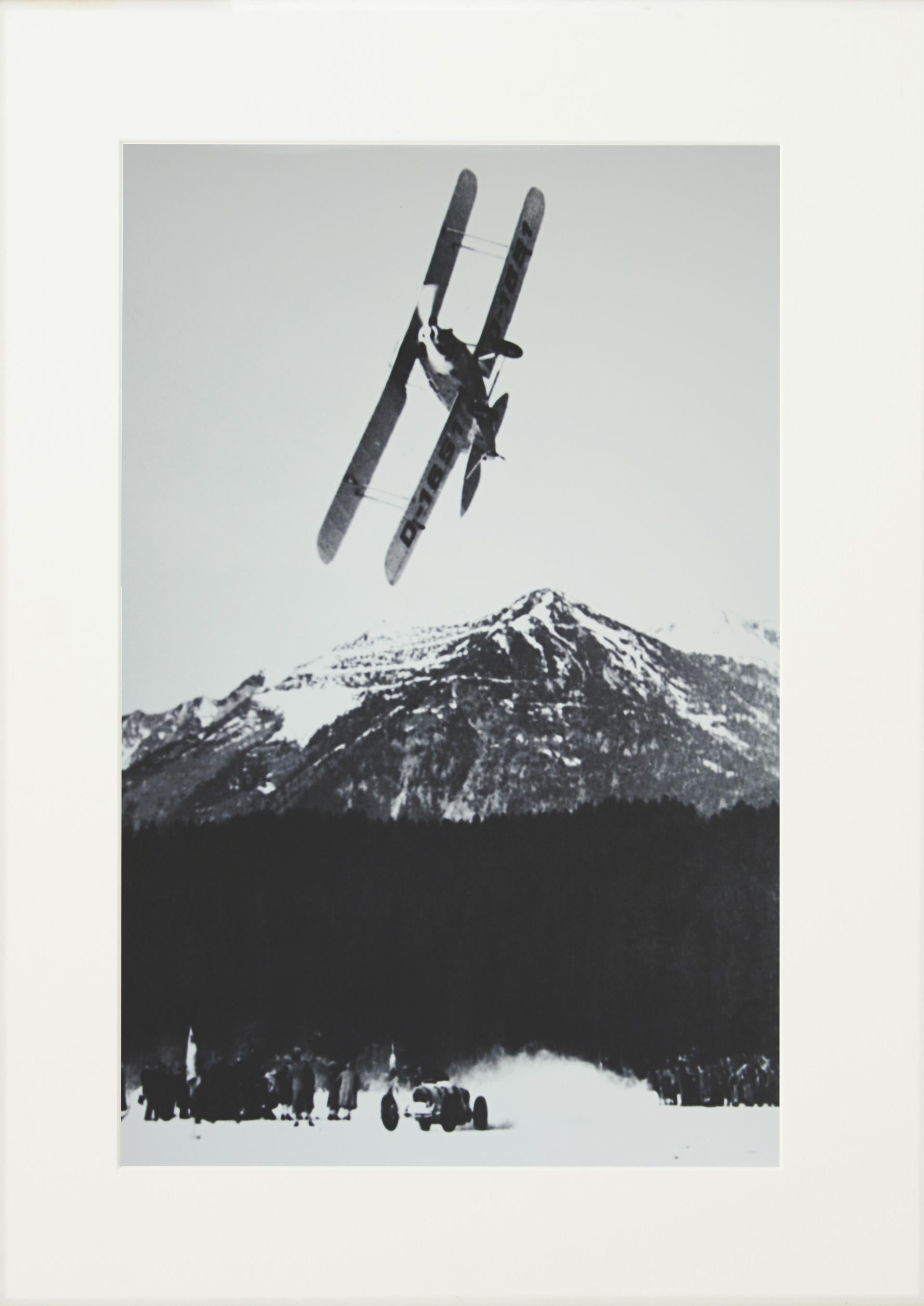 Alpinskifotografie, „Das Rennen“, aufgenommen aus einer Originalfotografie aus den 1930er Jahren (Jagdkunst) im Angebot