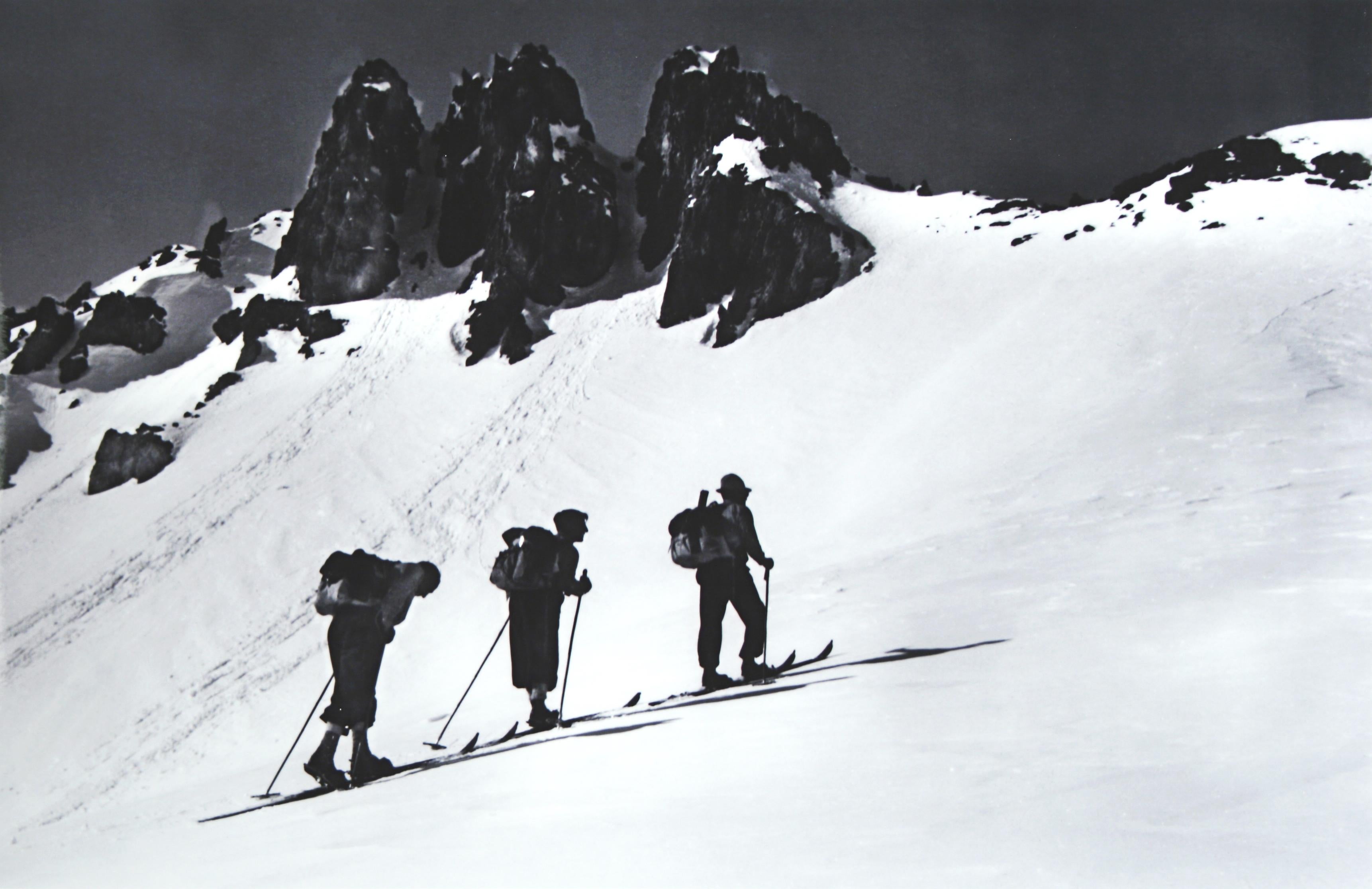 Sporting Art Alpine Ski Photograph, 'Three Peaks' Taken from 1930s Original For Sale