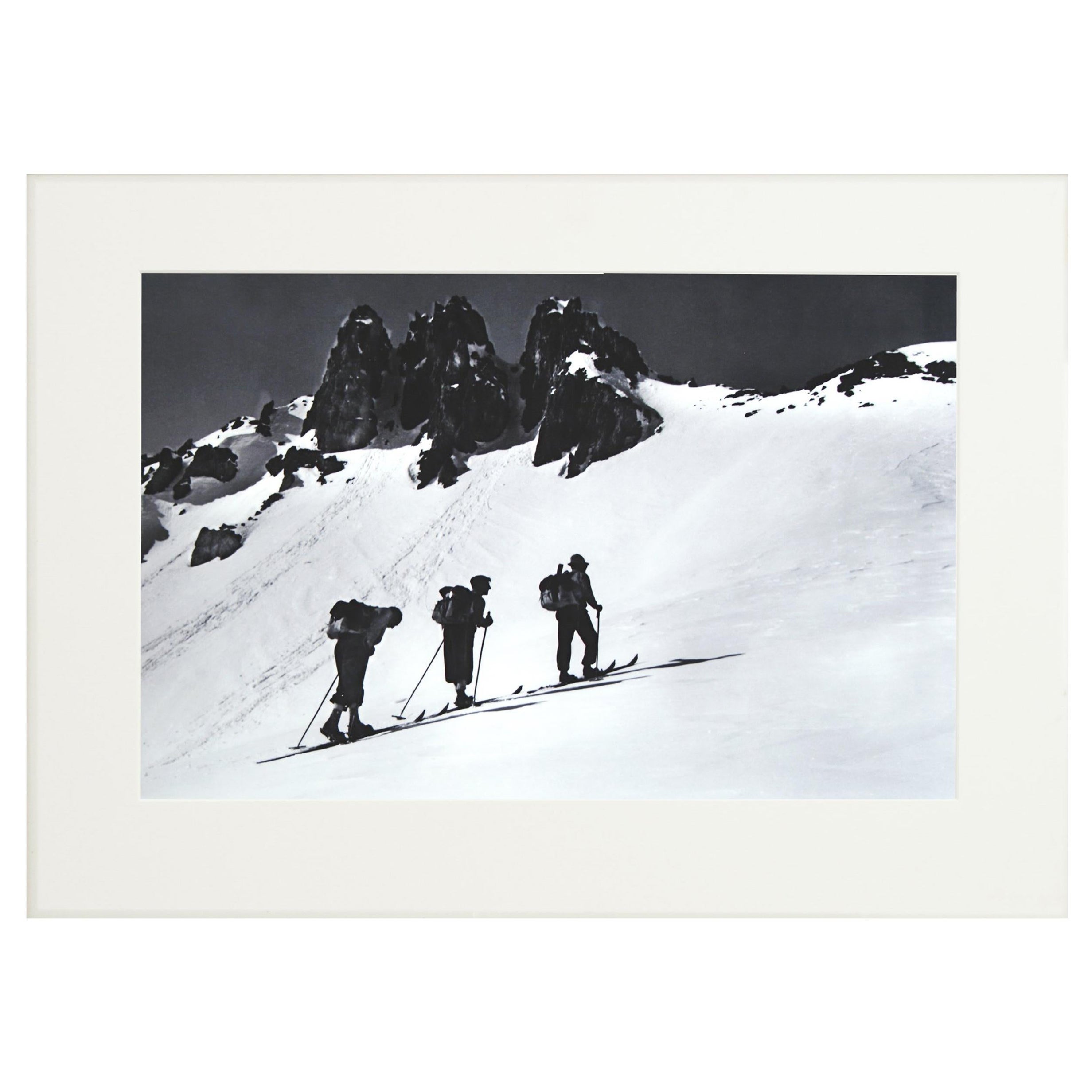 Fotografia di sci alpino, 'Tre Cime' tratta da un originale del 1930 in vendita