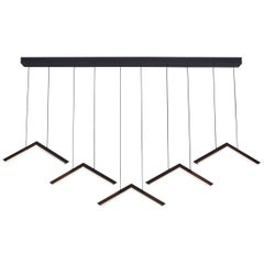 ALPINE V - Black Geometric Modern LED Linear Chandelier Light Fixture