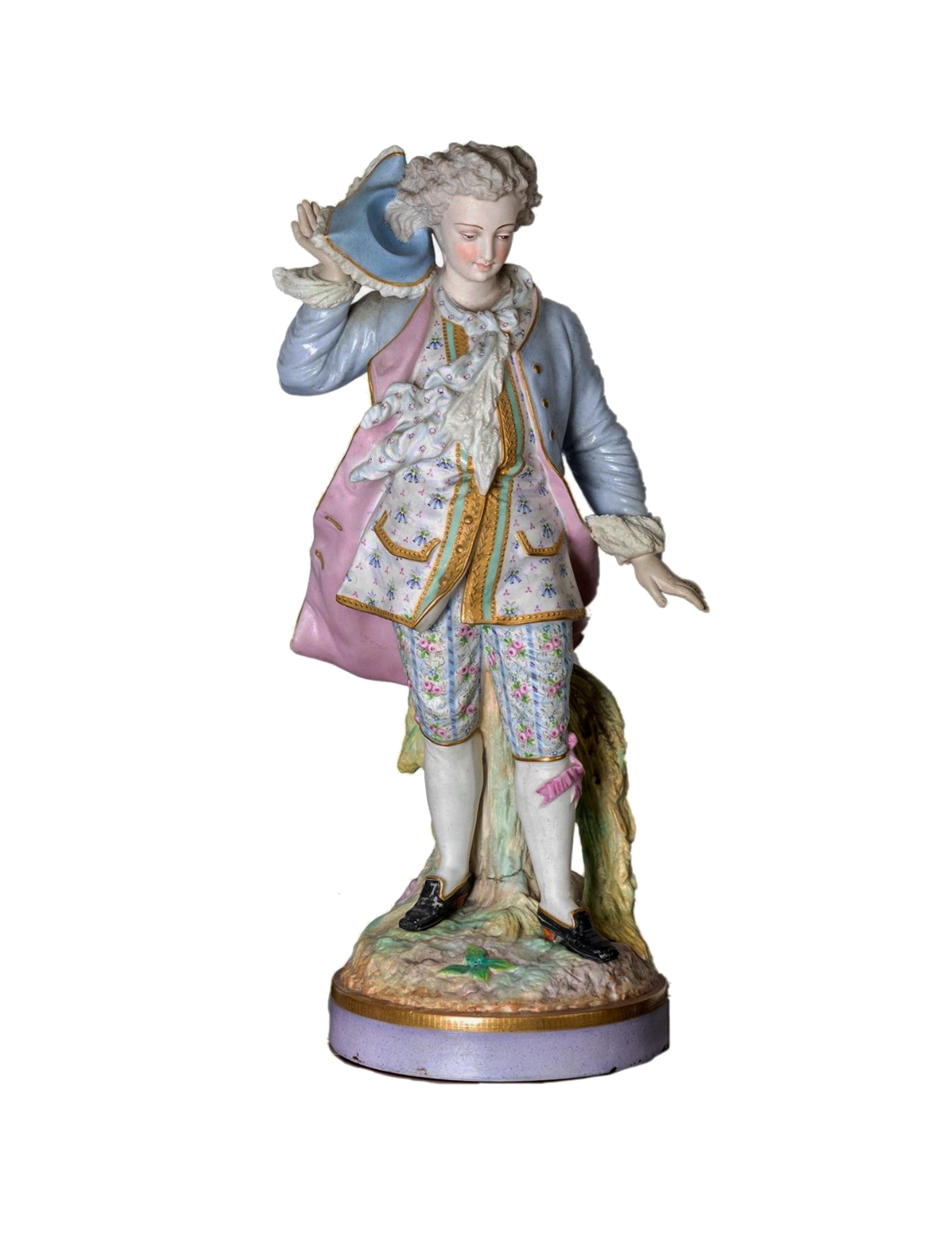 Porcelana de Limoges Azul Alpinien Margaine, (Siglo XIX) Pintado a mano en venta
