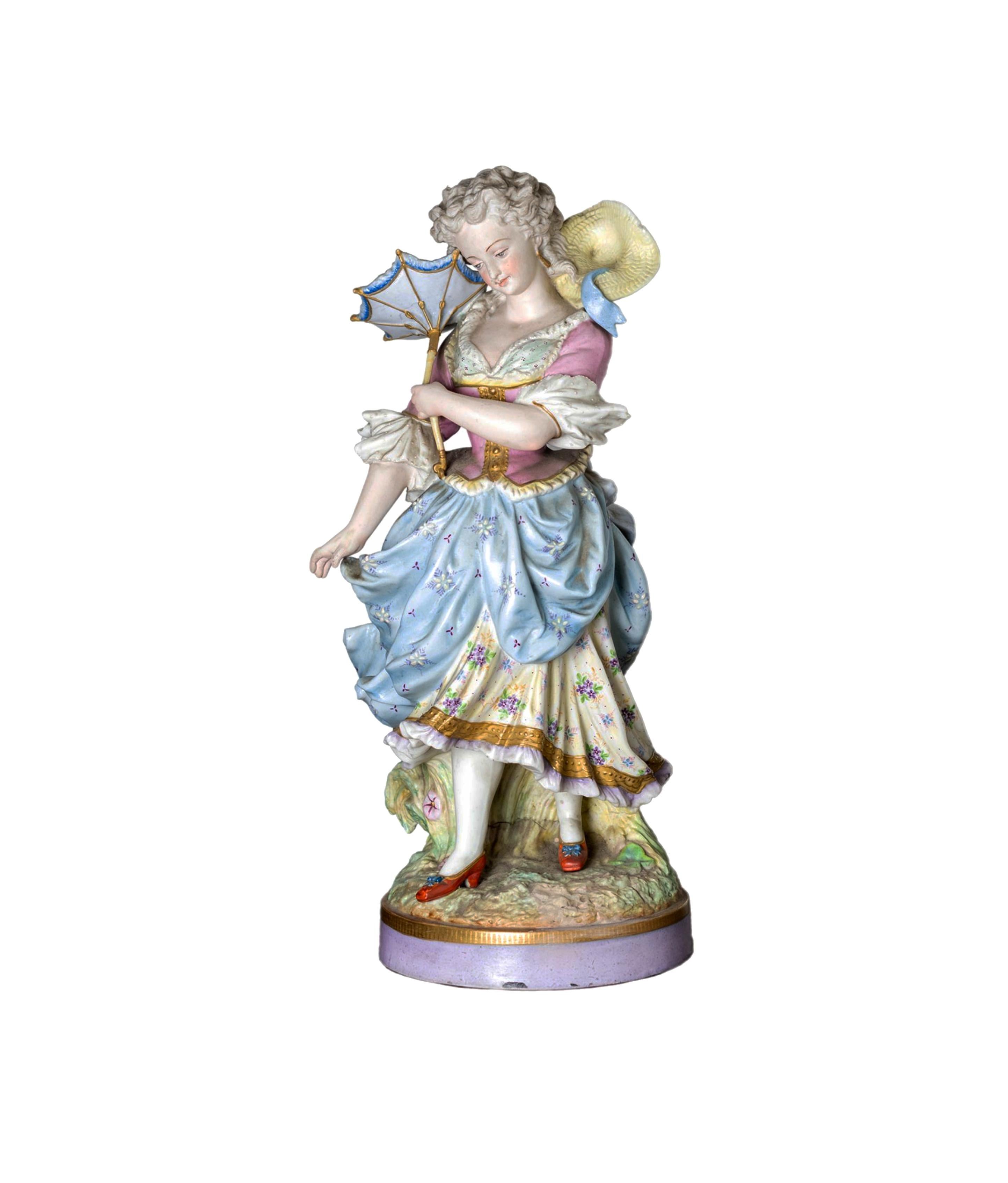 Figurilla de porcelana de Limoges Alpinien Margaine, (Siglo XIX) Francés en venta