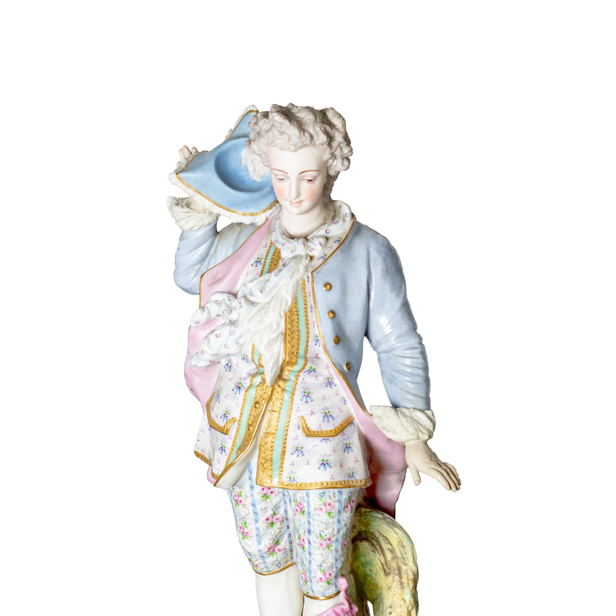 Alpinien Margaine Limoges Porcelain Pair Figurines, 19th Century For Sale 1