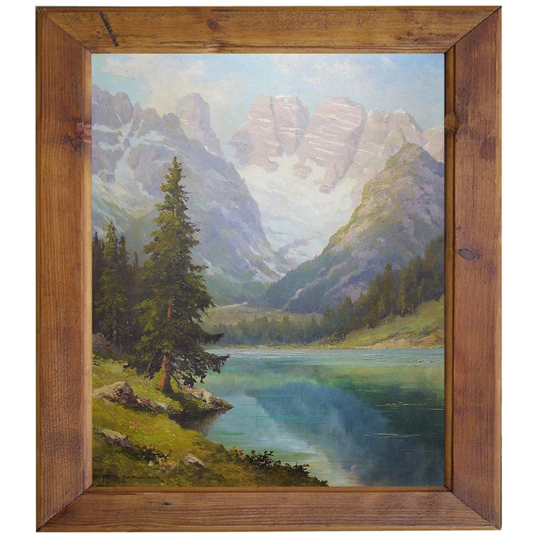 European Mountain Landscape Oil Painting | EBTH