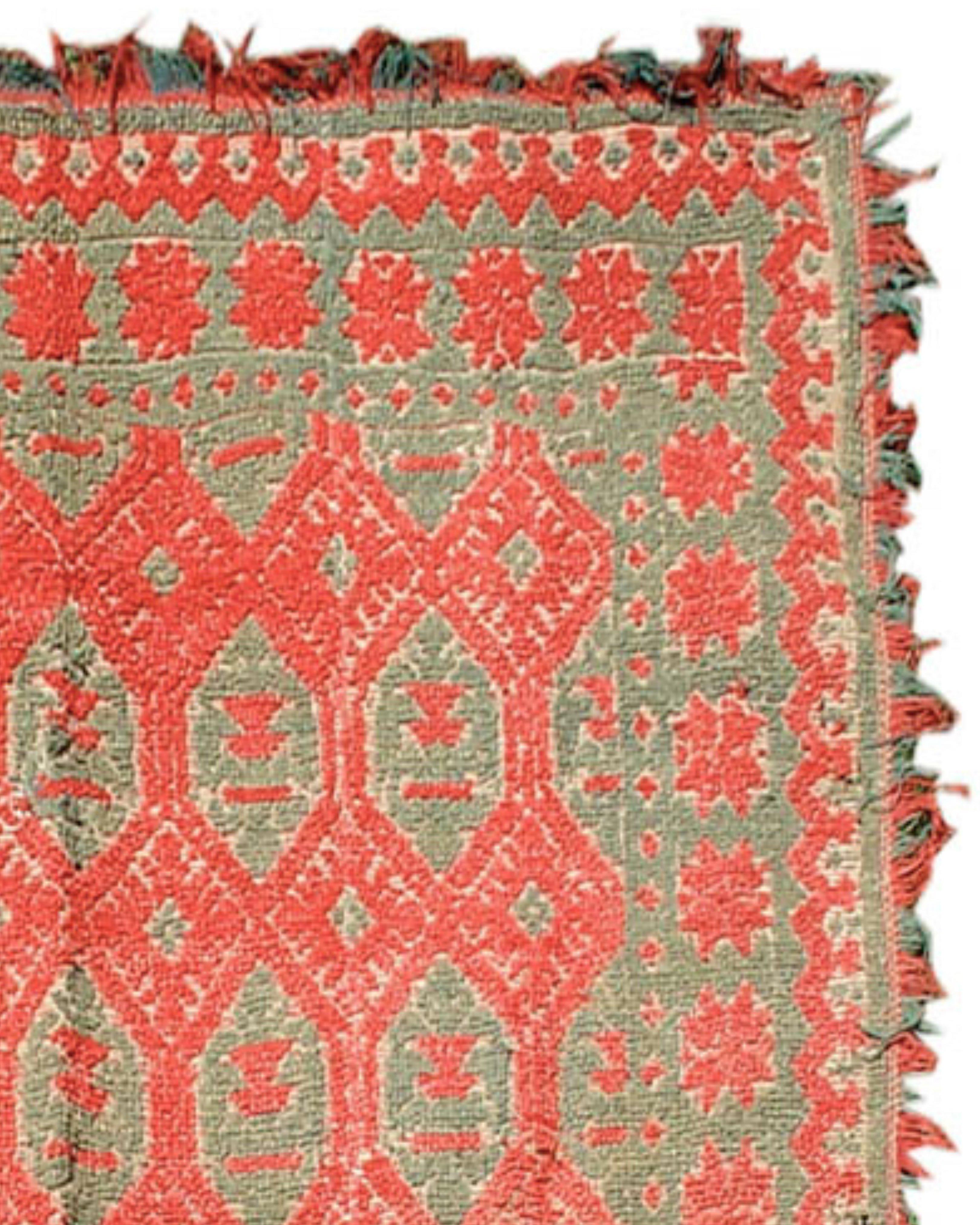 Antique Red and Green Spanish Alpujara Rug, 19th Century

Additional information:
Dimensions: 5'11