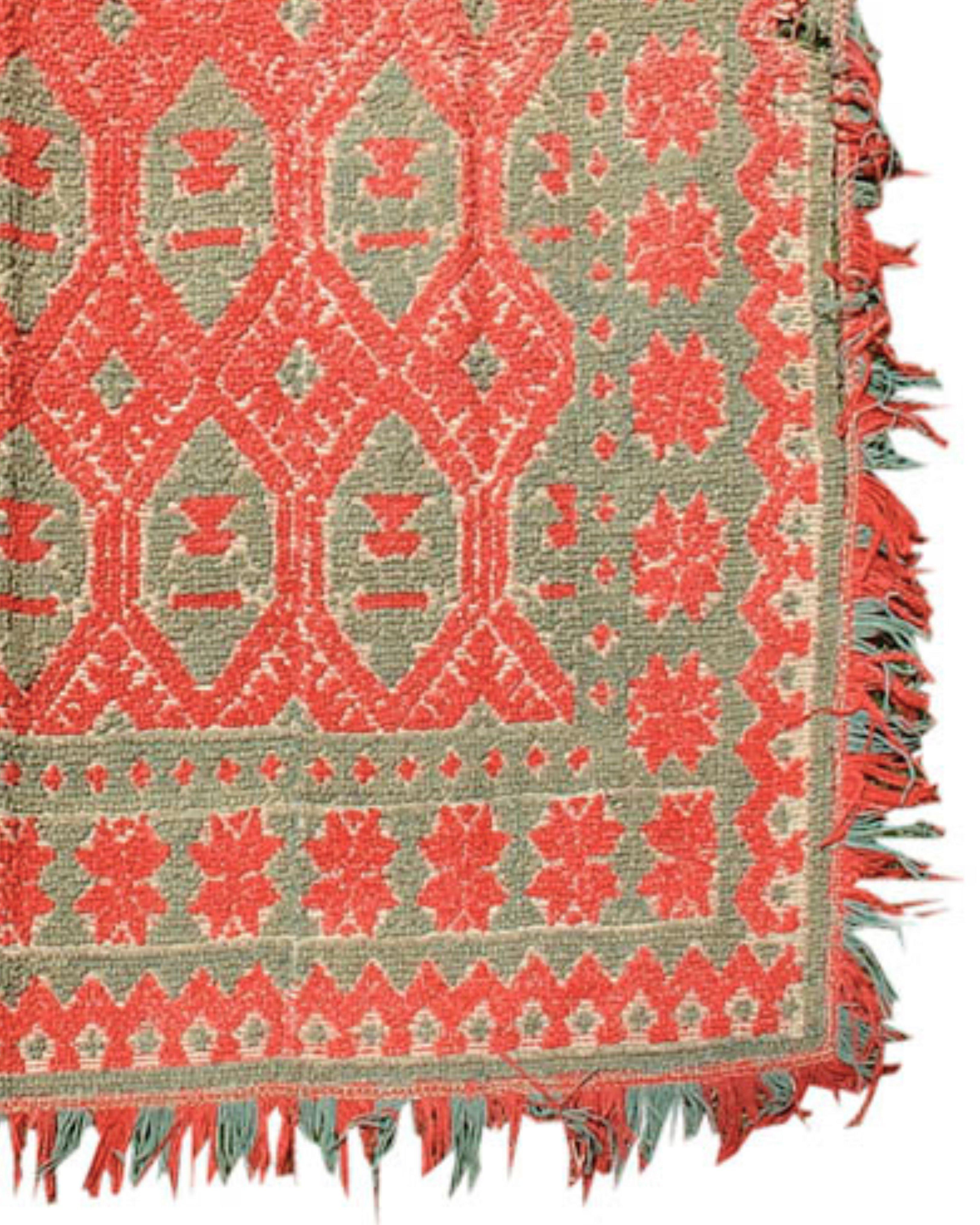 Wool Antiuqe Spanish Alpujara Rug, 19th Century For Sale
