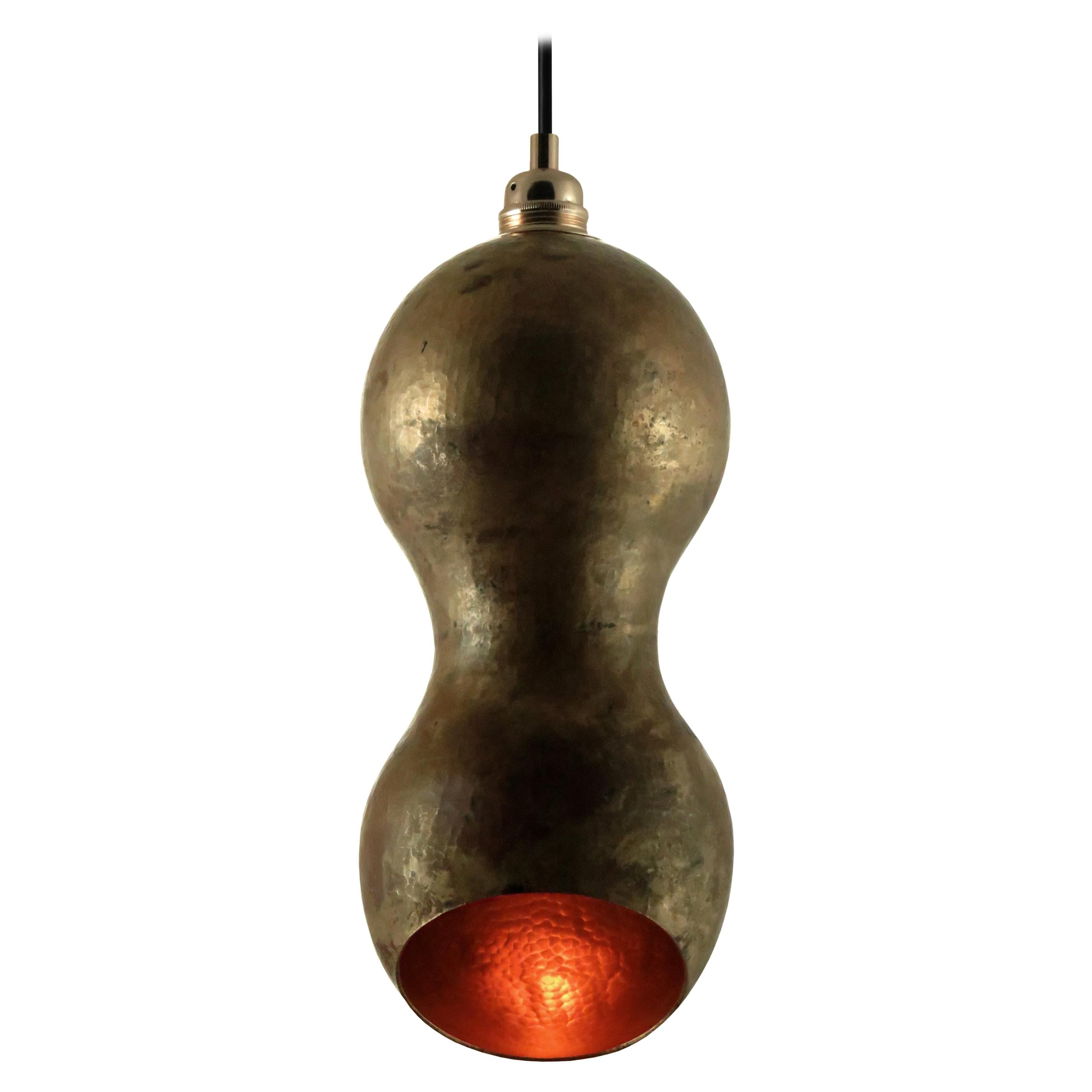 Contemporary Solid Copper Architectural Pendant Lamp in Natural finish For Sale