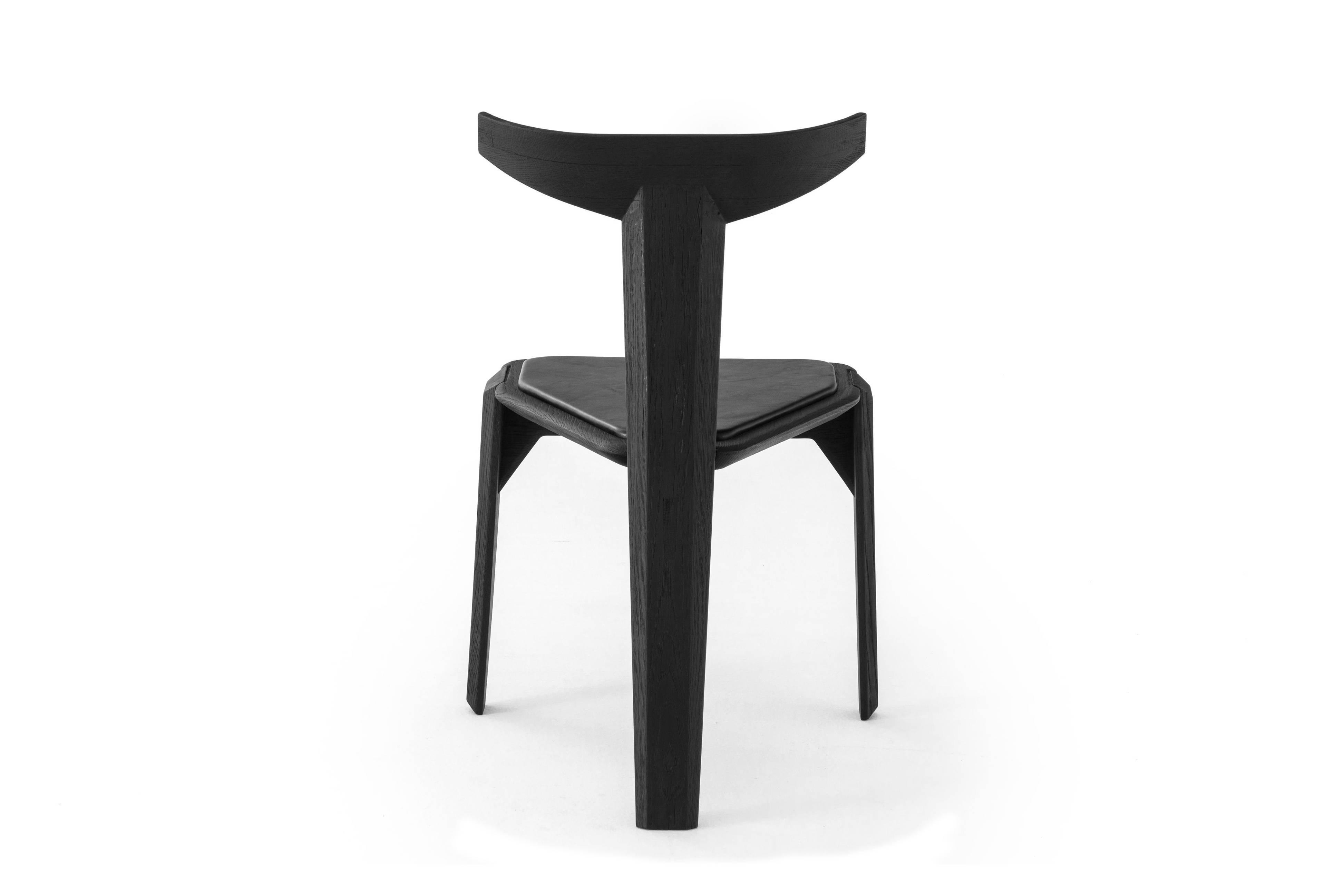 Brutalist Ceniza Chair in Oak, Hand Carved, Alquimia Collection by Ewe Studio For Sale