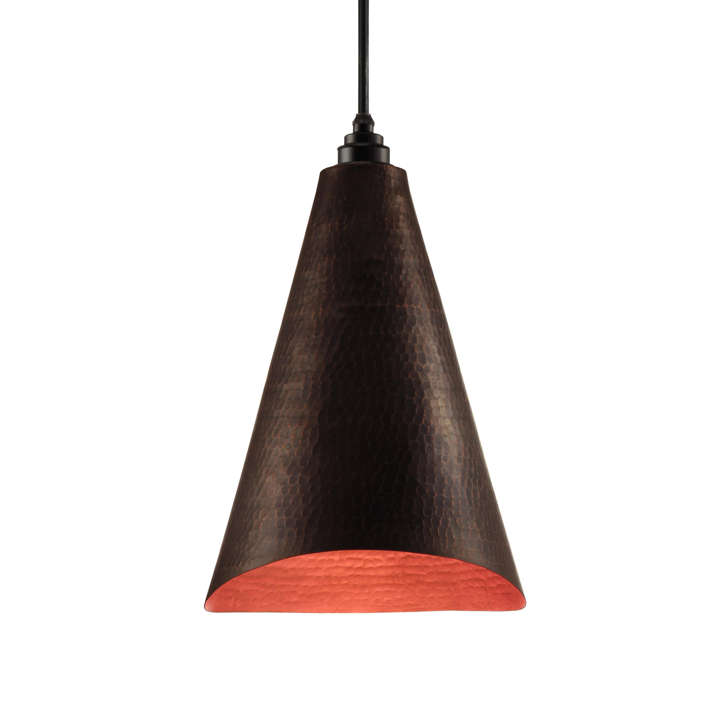 American Colonial Alquimia Cono: Contemporary Polished Conical Copper Pendant Lamp  For Sale