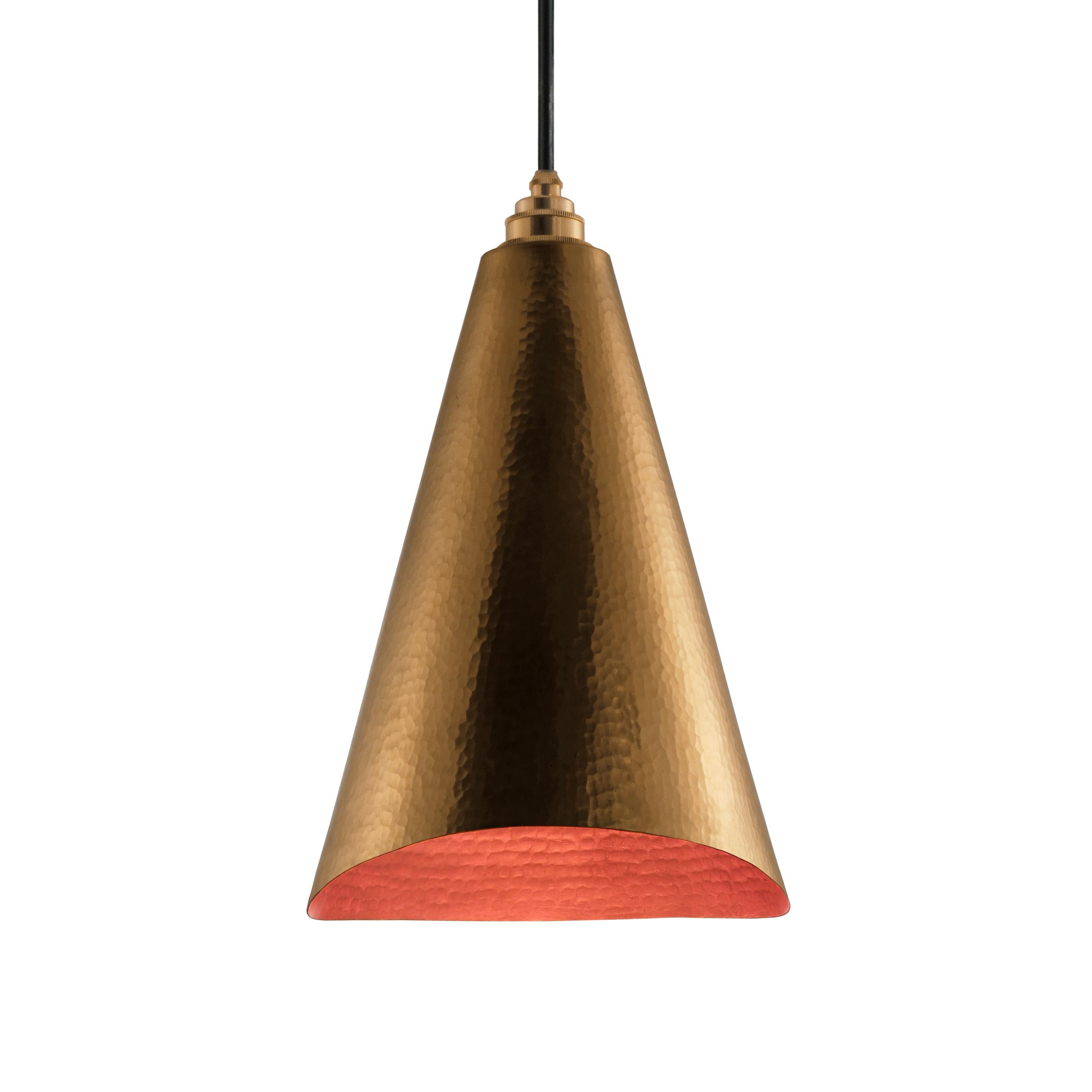 Mexican Alquimia Cono: Contemporary Polished Conical Copper Pendant Lamp  For Sale