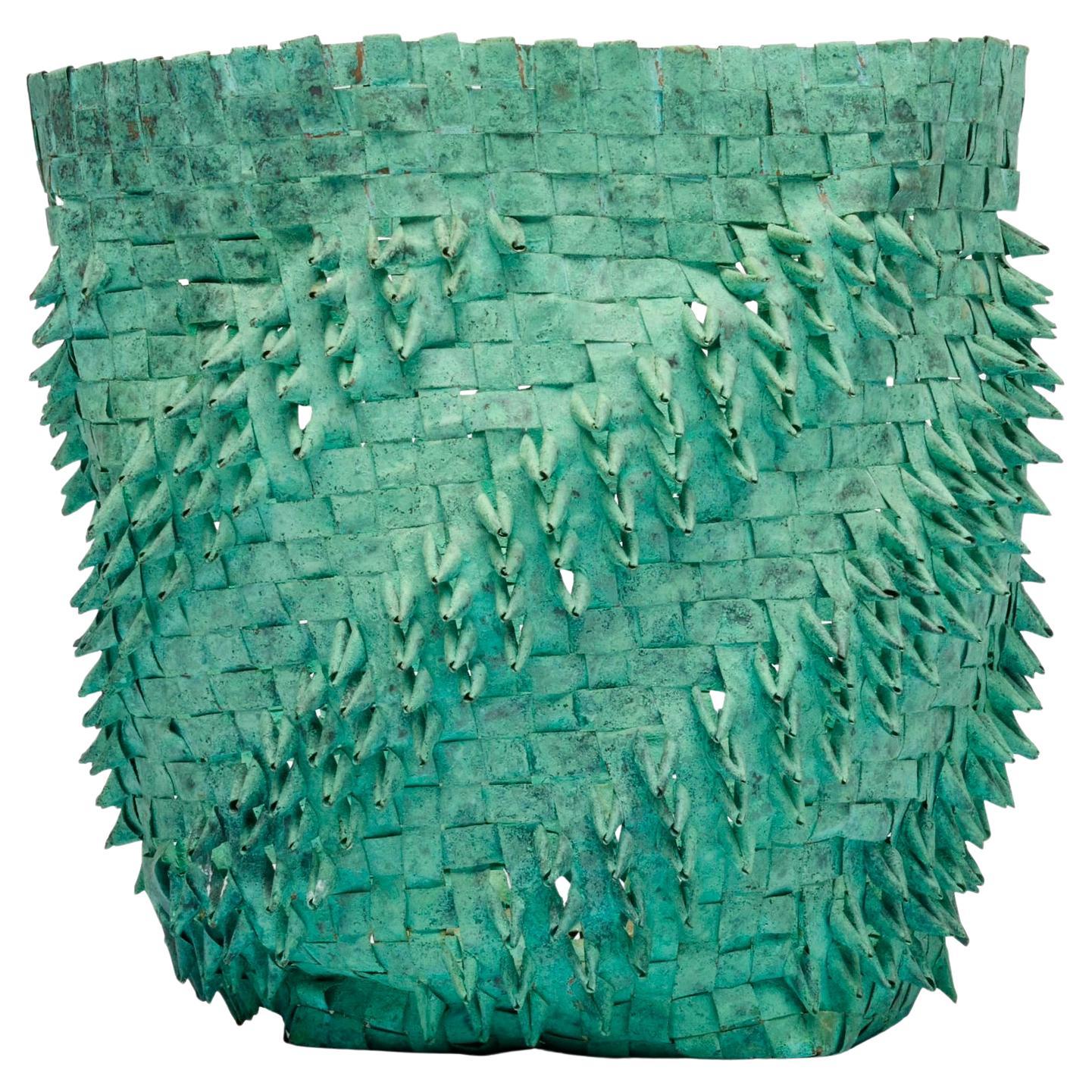 An american craft Colleen Carlson woven Copper Vase c.1989