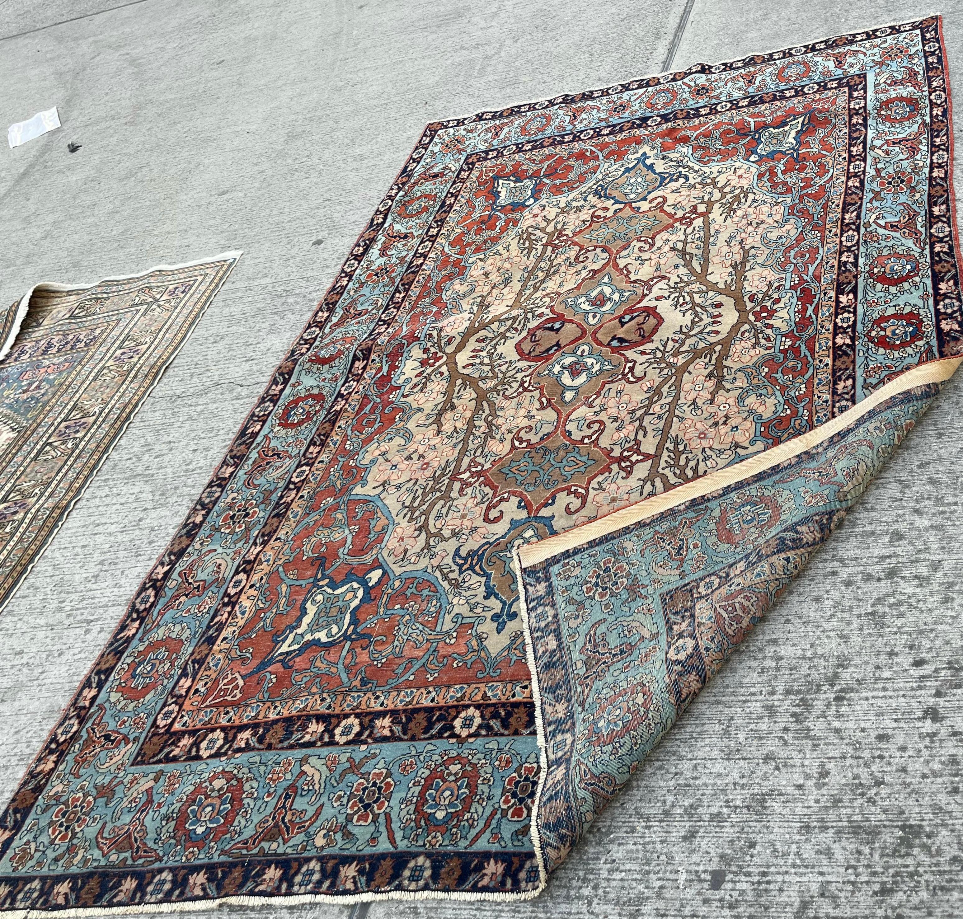 Sammlung Alriz: Eine ungewöhnliche Sammlung aus dem frühen 20.  Königlich Teheran  Weicher Wollteppich (Kaschan) im Angebot