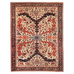 Collection Alriz Exceptionnel tapis persan Serapi ivoire 19e siècle