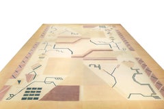 Collection'S: Straordinario tappeto Art Deco Modernista Dhurrie 1920's 21ft