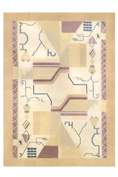 Collection'S: Straordinario tappeto Art Deco Modernista Dhurrie 1920's 21ft