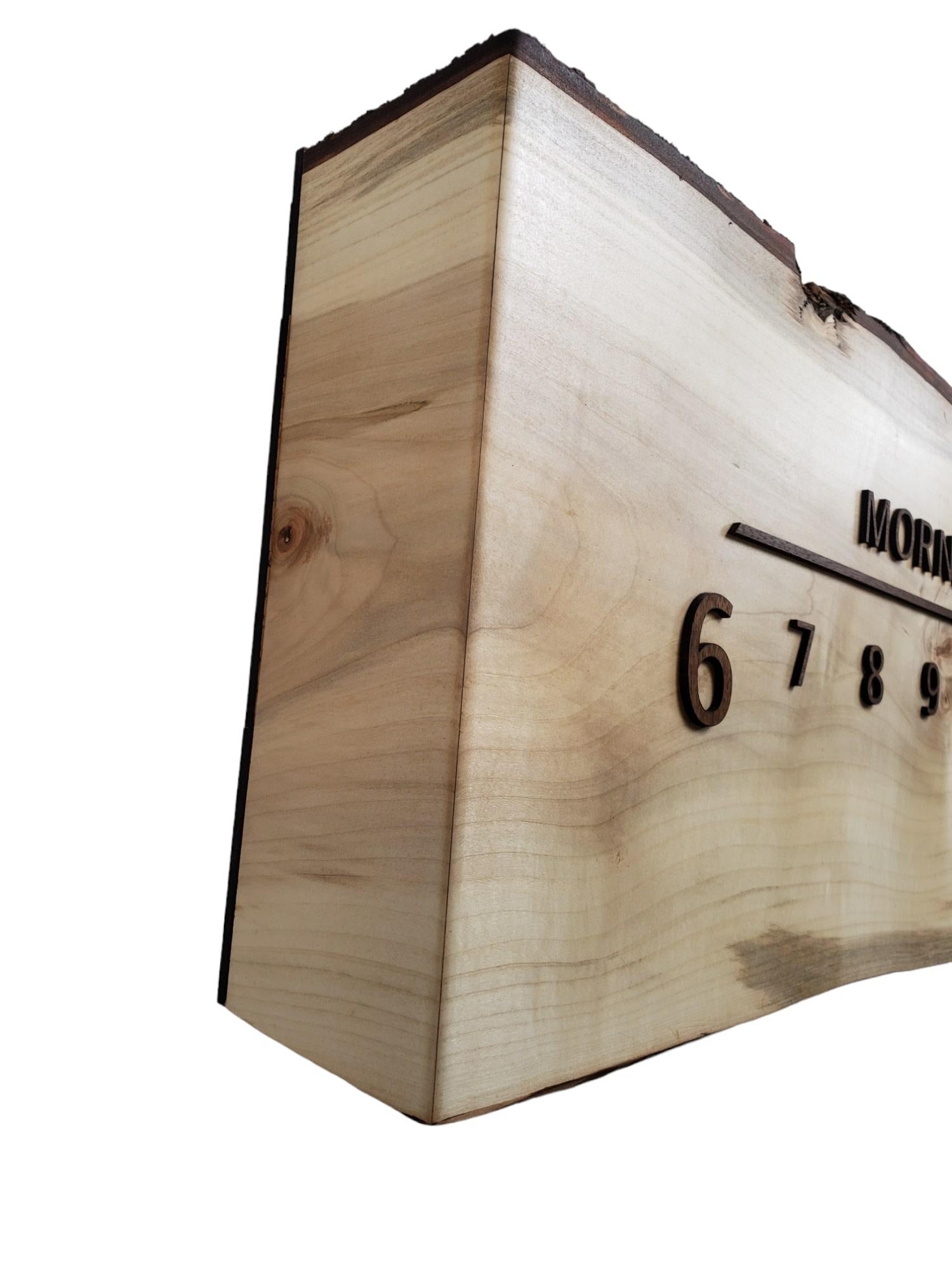 Organic Modern Alruba: 5-foot Maple and Walnut Linear Clock 